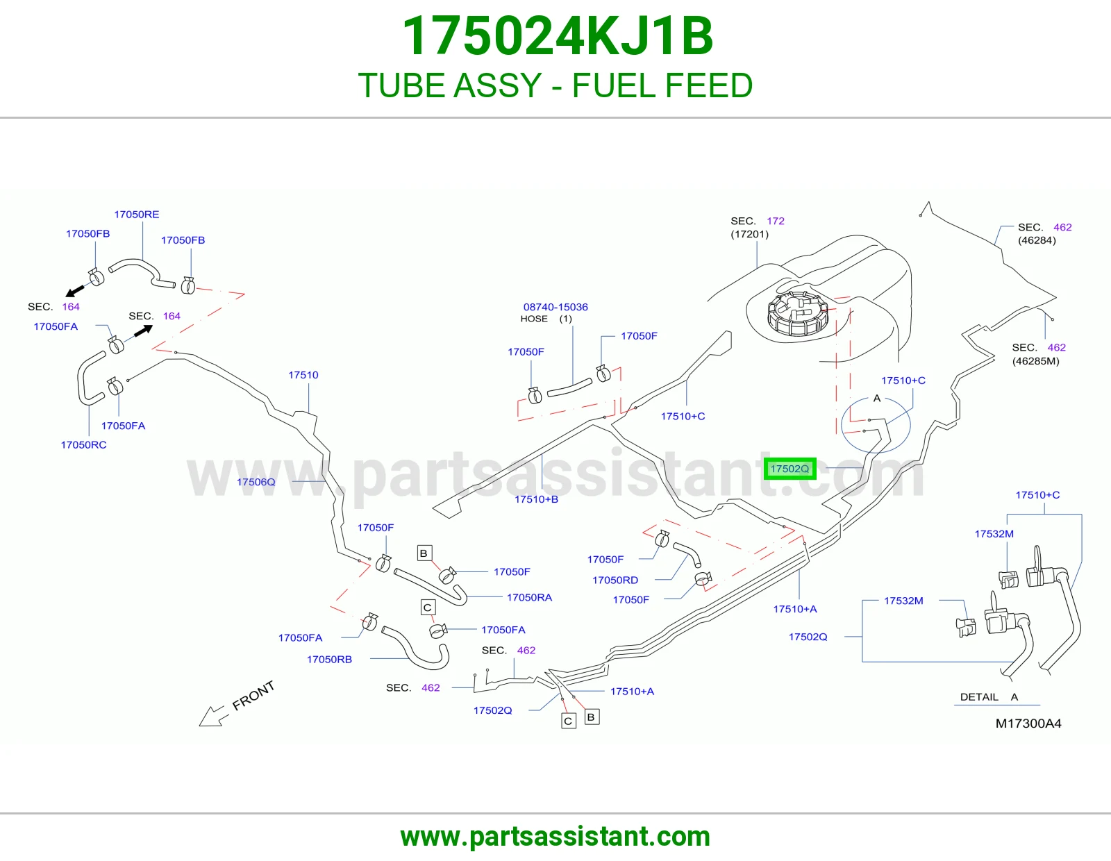 ماسورة تغذية بنزين كاملة 175024KJ1B