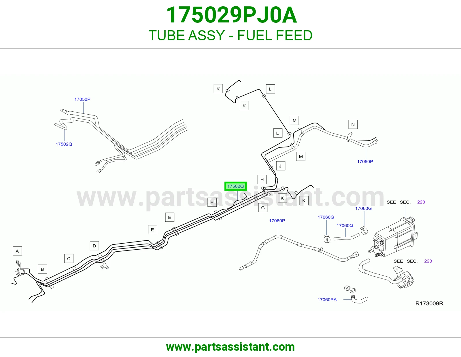 ماسورة تغذية بنزين كاملة 175029PJ0A