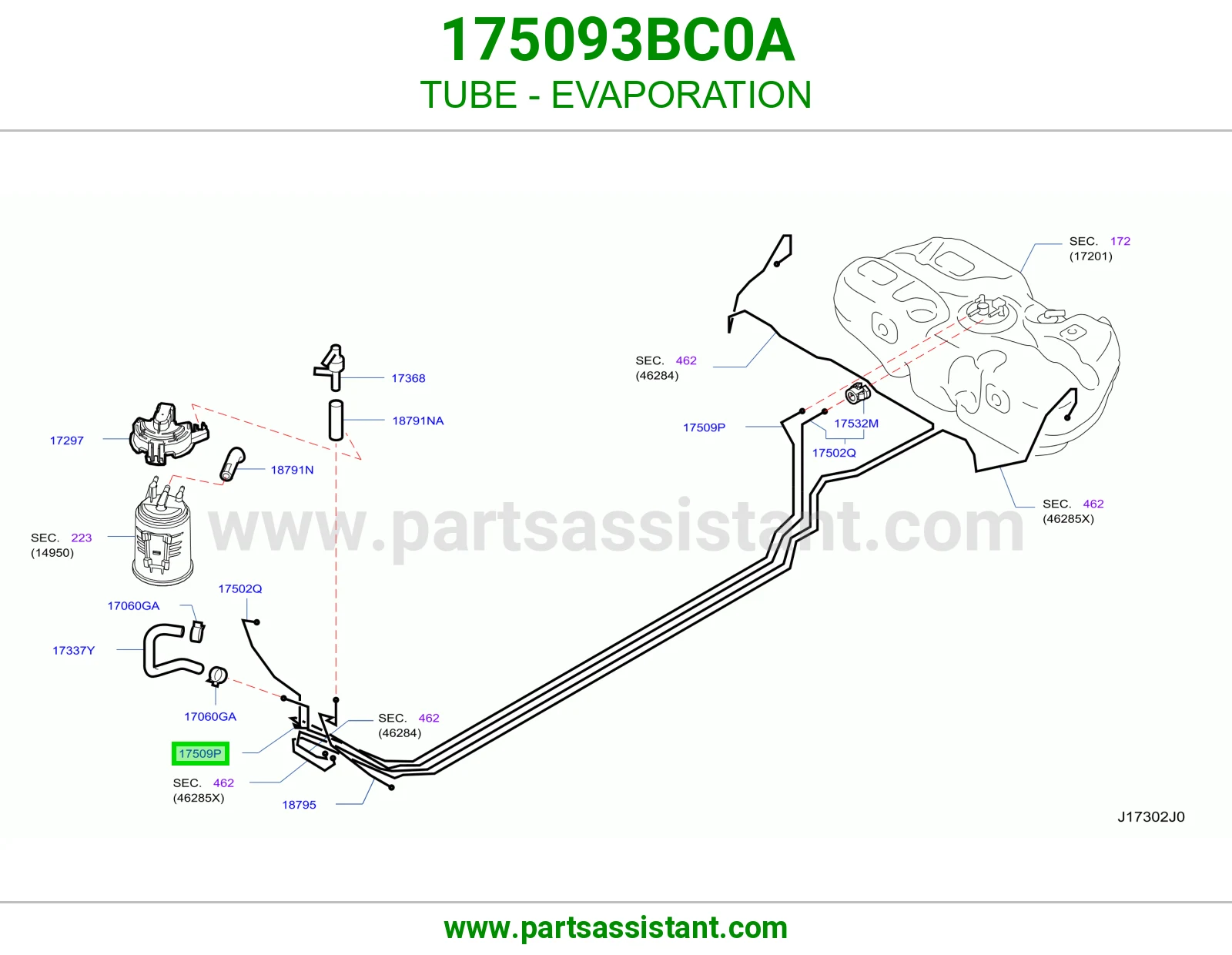 ماسورة تبخر البنزين 175093BC0A