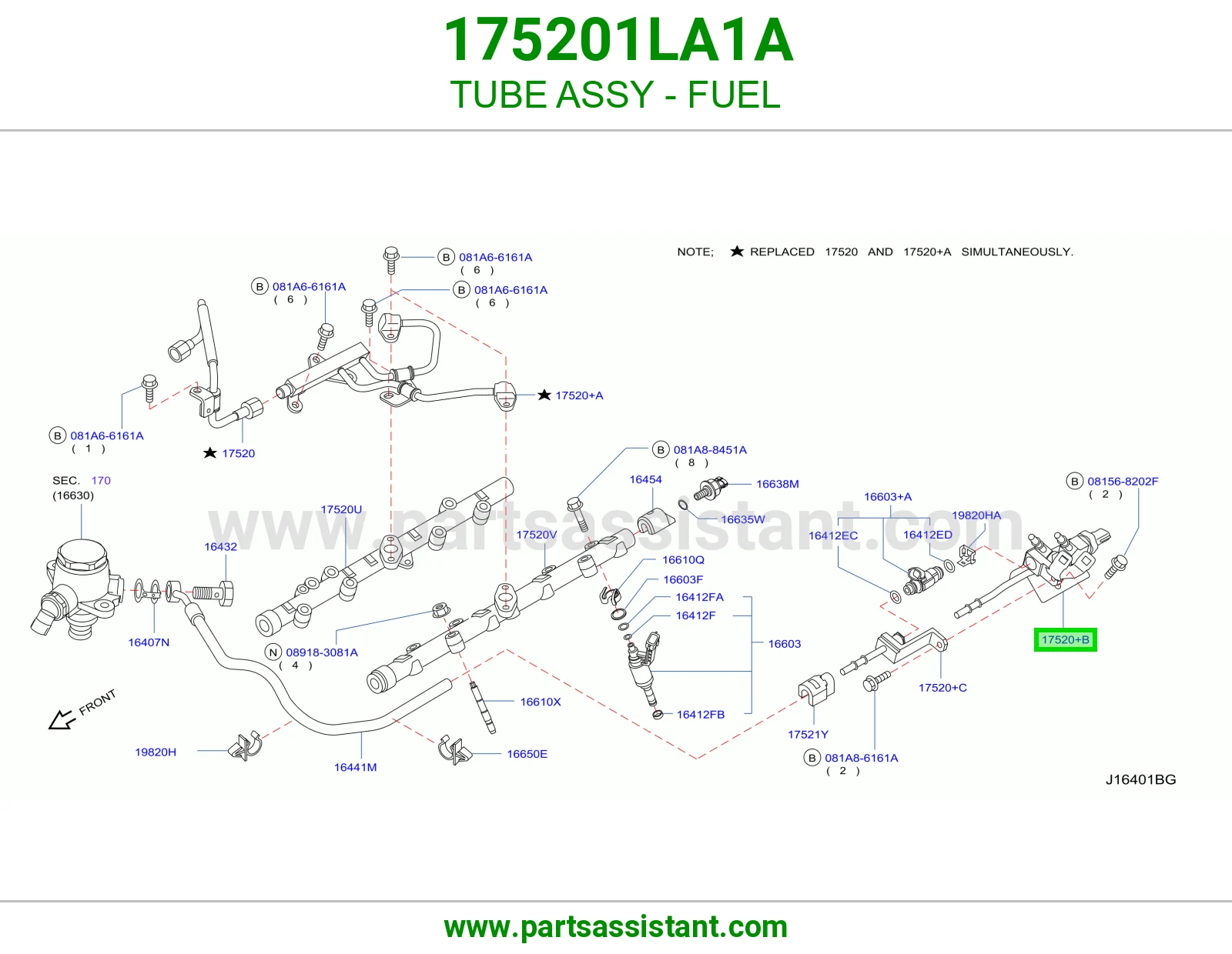 أنبوب كامل وقود 175201LA1A