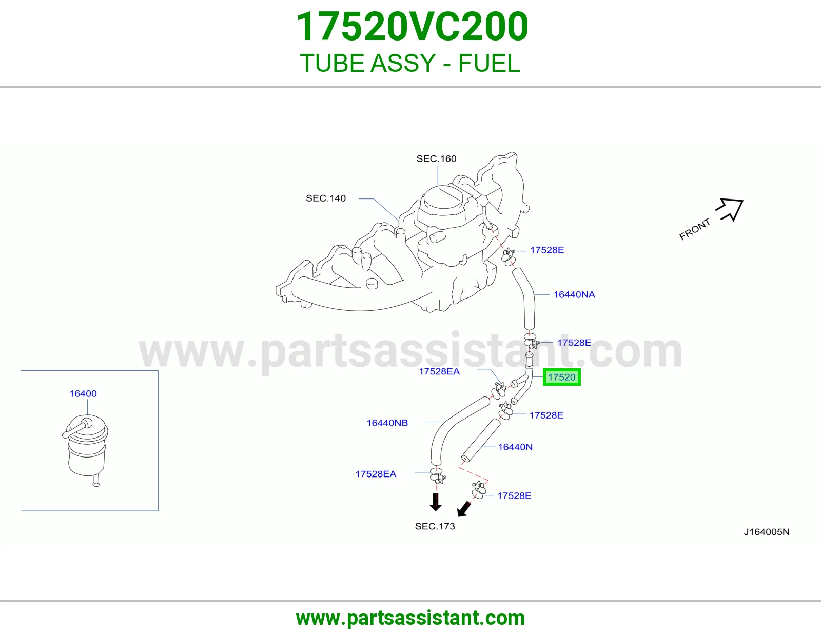 ماسورة بنزين كاملة 17520VC200