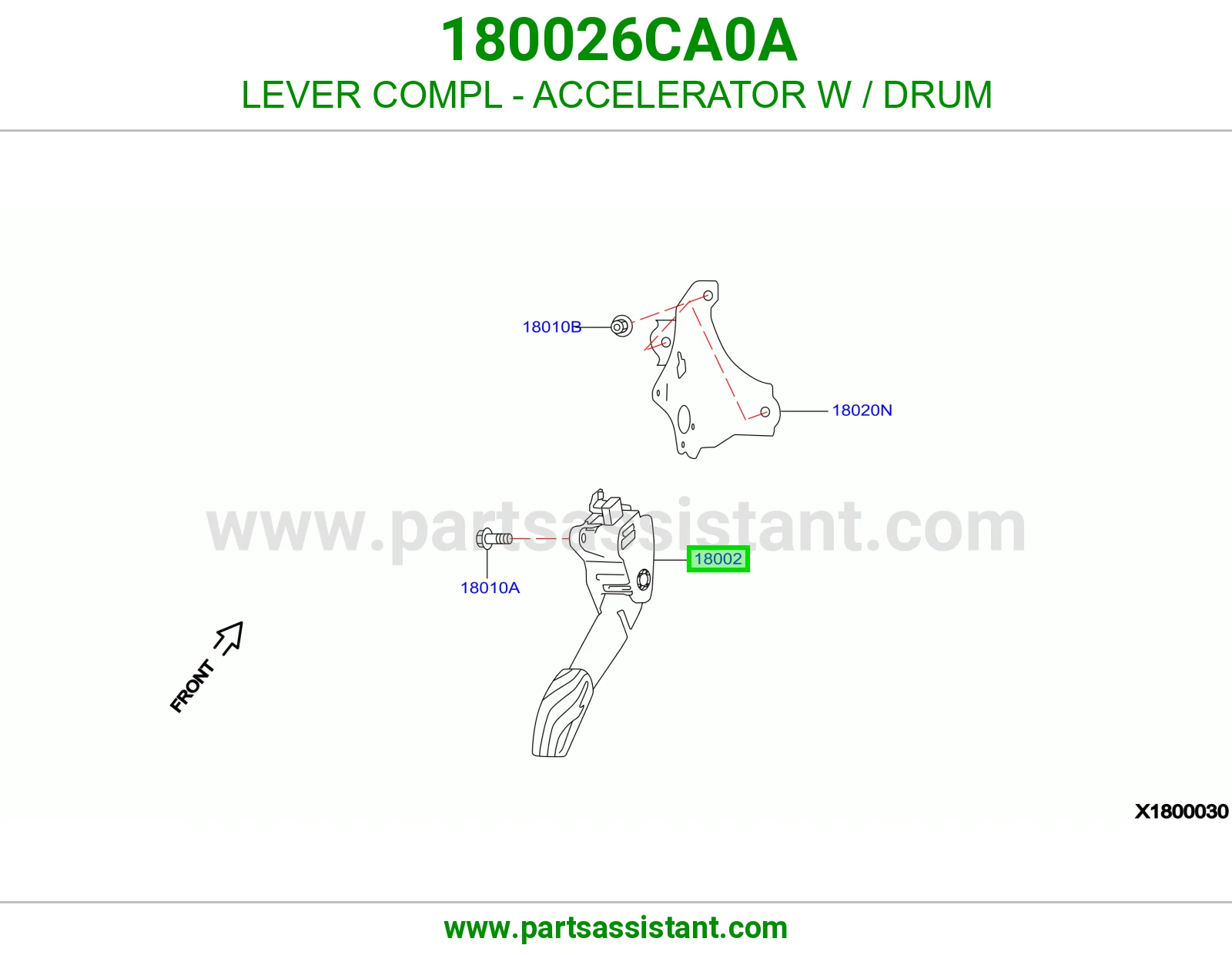 ذراع دعسة بنزين مع بكرة كامل 180026CA0A