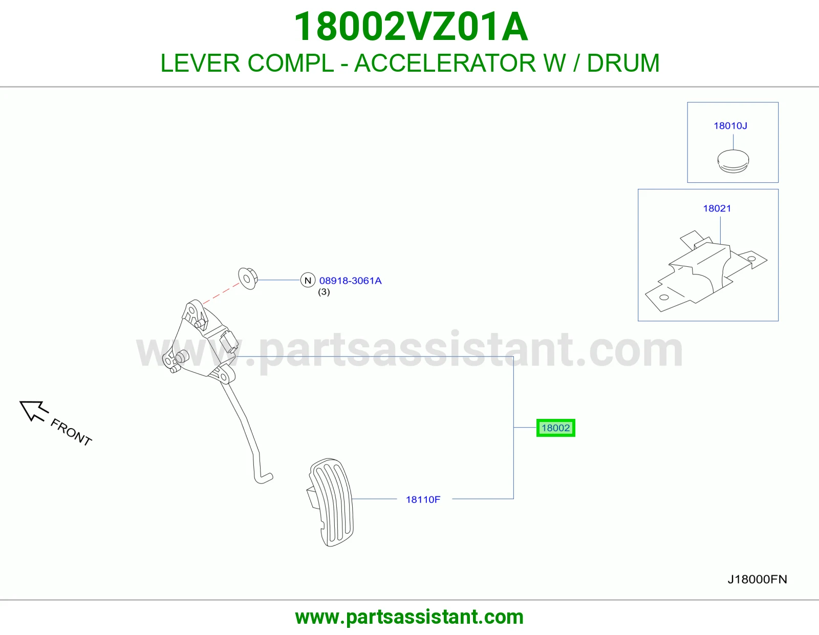 ذراع كامل بنزين مع هوب فرامل 18002VZ01A