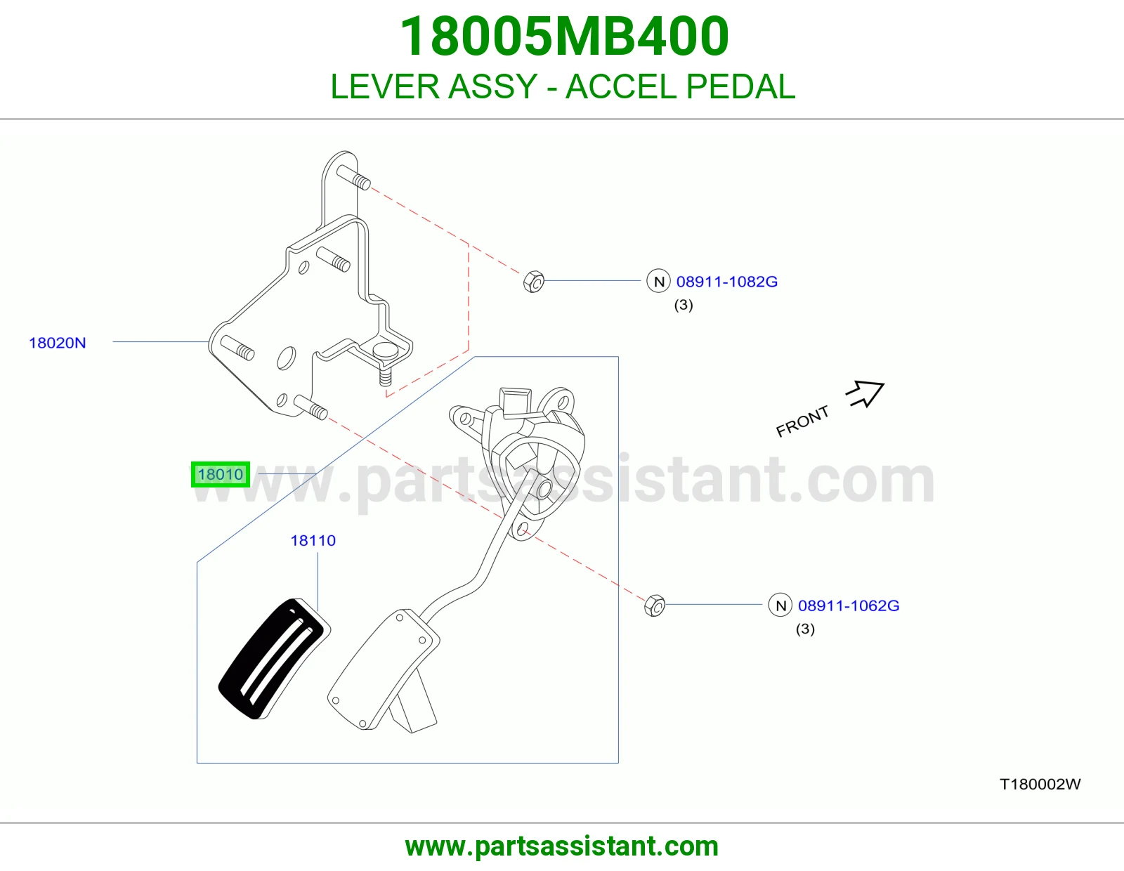 ذراع دعسة بنزين كامل 18005MB400