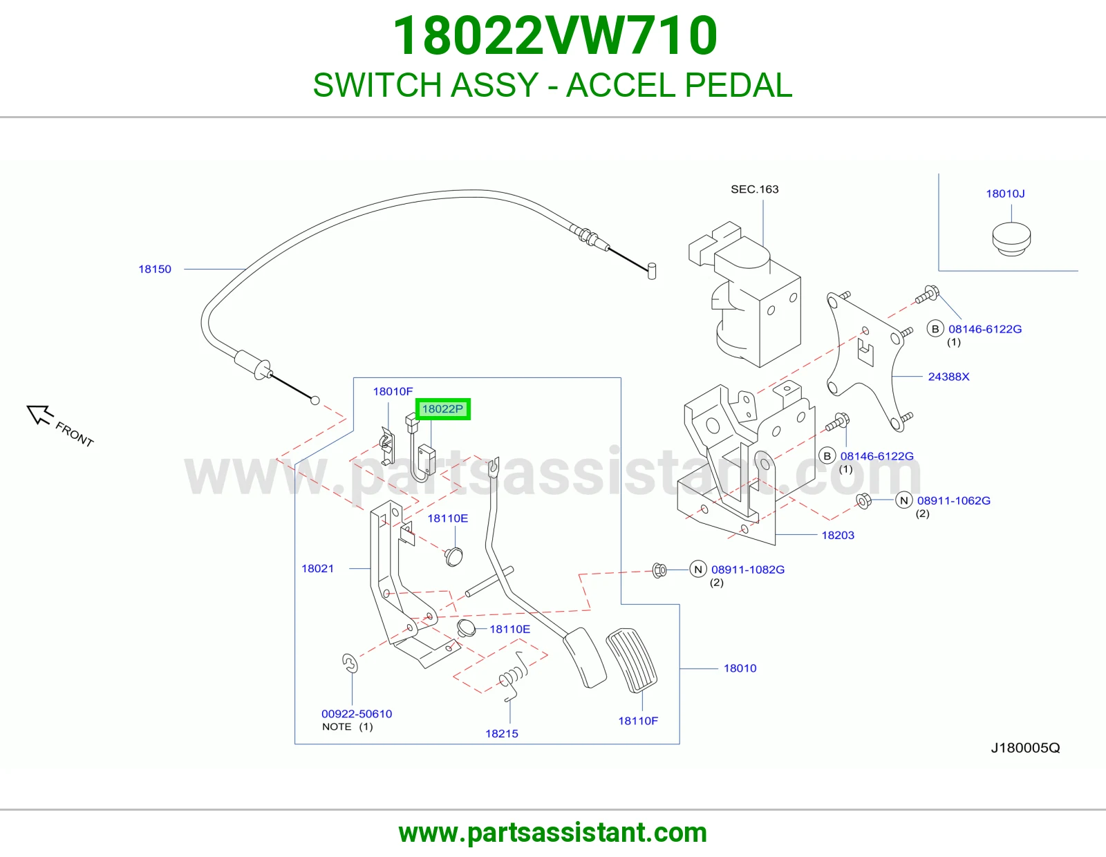 سويتش دعسة بنزين كامل 18022VW710
