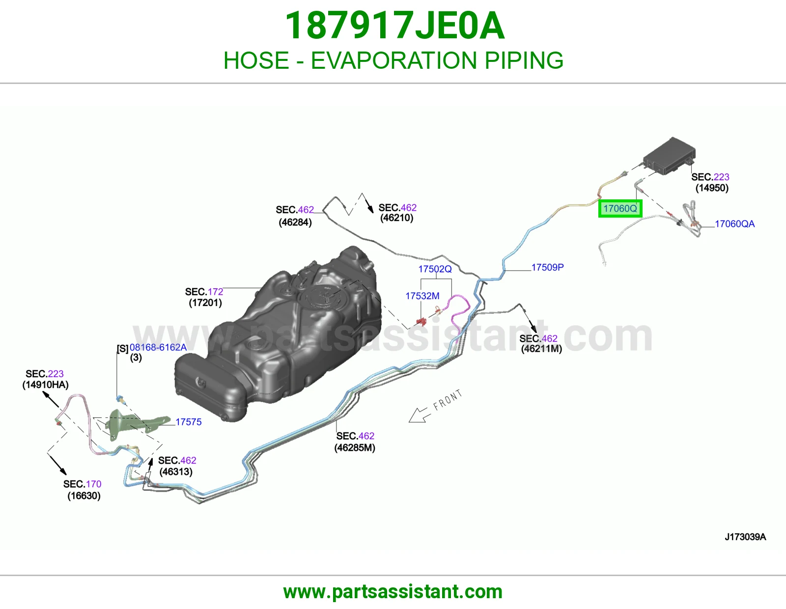 لي مواسير أبخرة البنزين 187917JE0A