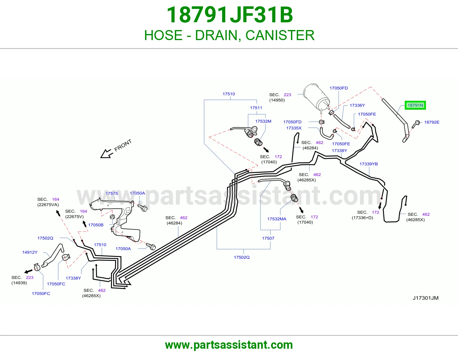 لي تصريف علبة فحم 18791JF31B