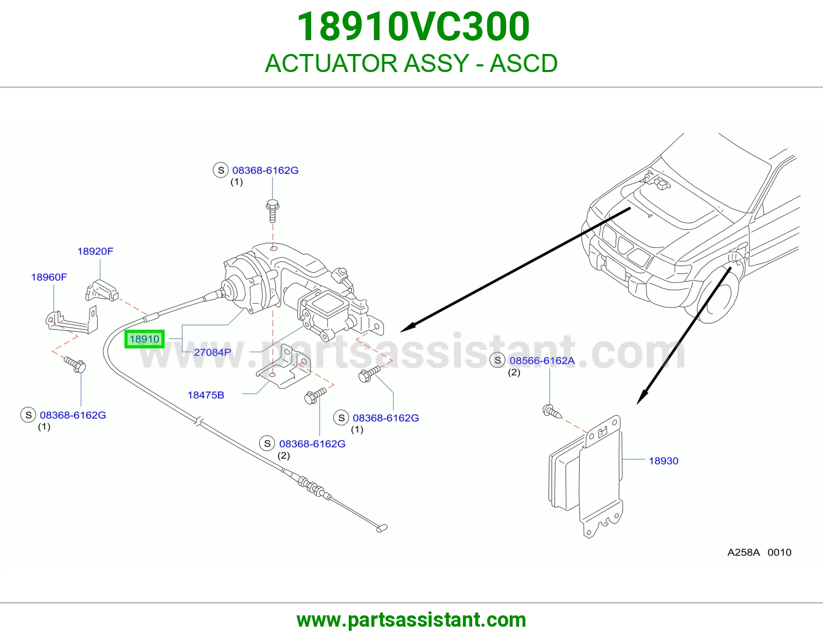 تمتيك مثبت سرعة (ASCD) كامل 18910VC300