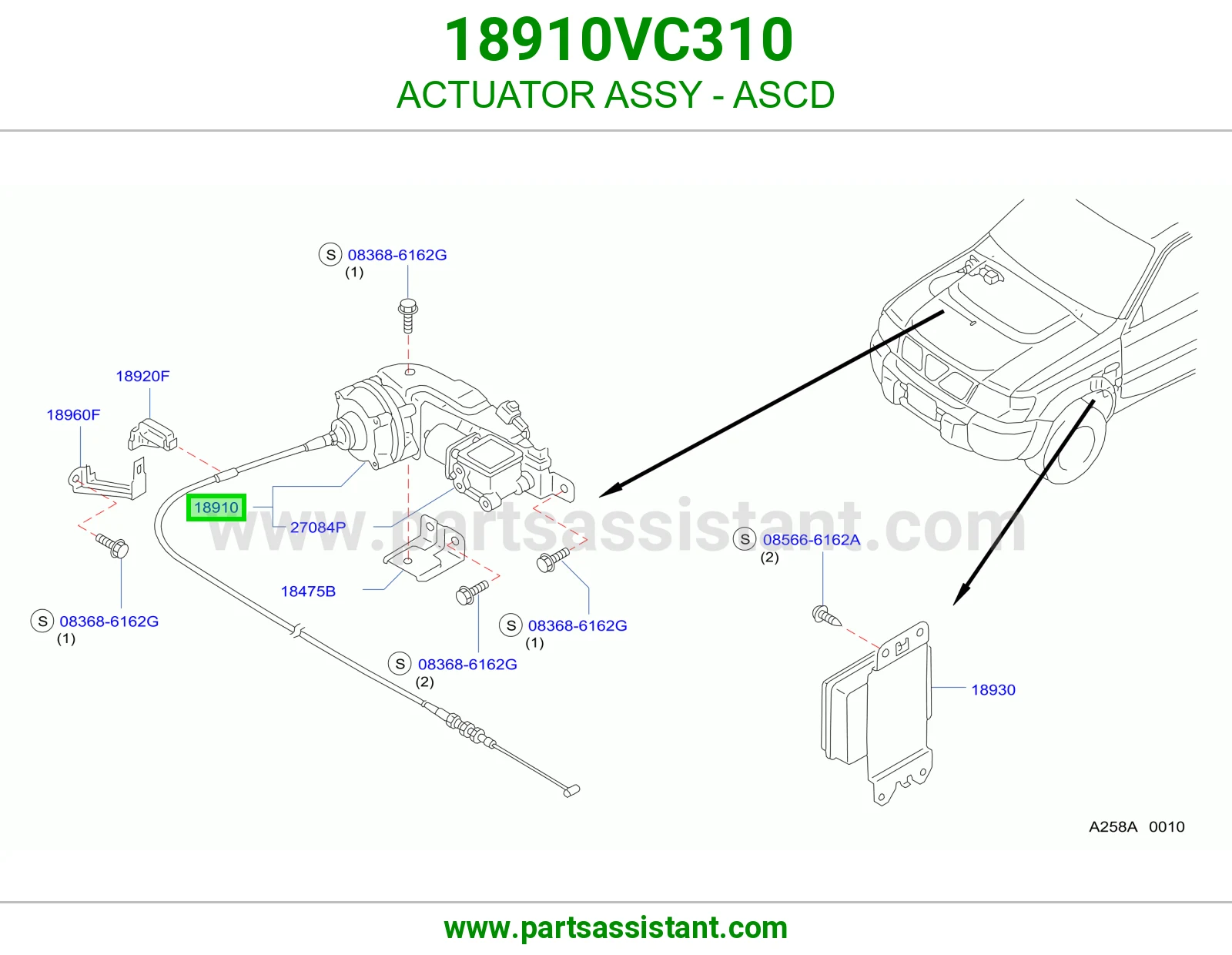 ACTUATOR ASSY - ASCD 18910VC310