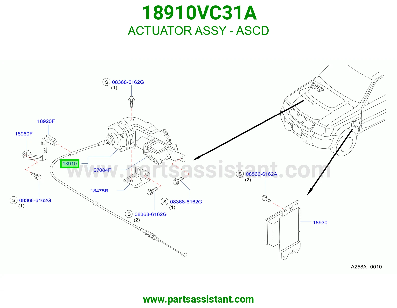 تمتيك مثبت سرعة (ASCD) كامل 18910VC31A