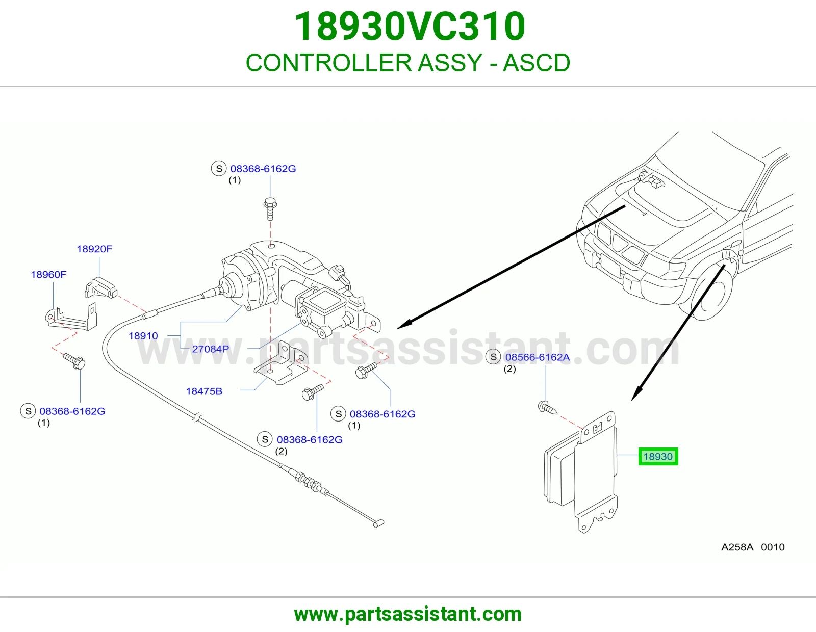 كنترول مثبت سرعة (ASCD) كامل 18930VC310
