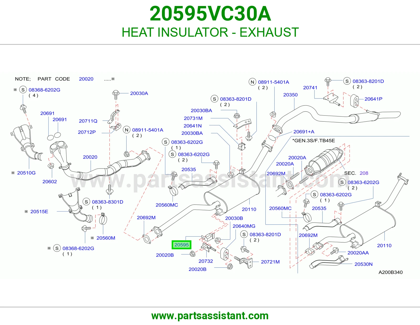 عازل حرارة شكمان 20595VC30A