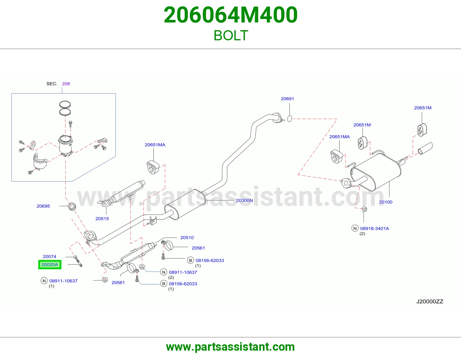 BOLT 206064M400