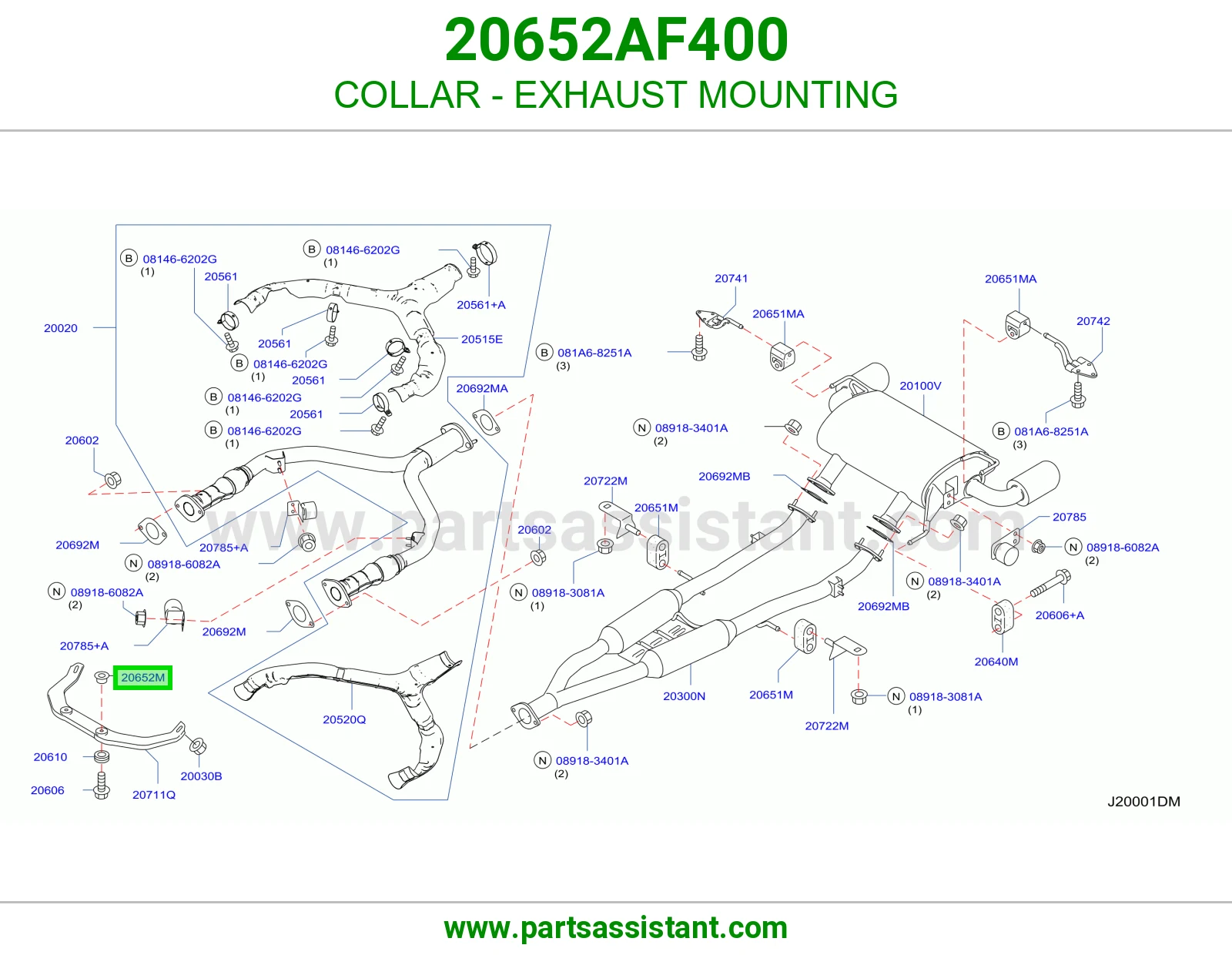 COLLAR - EXHAUST MOUNTING 20652AF400