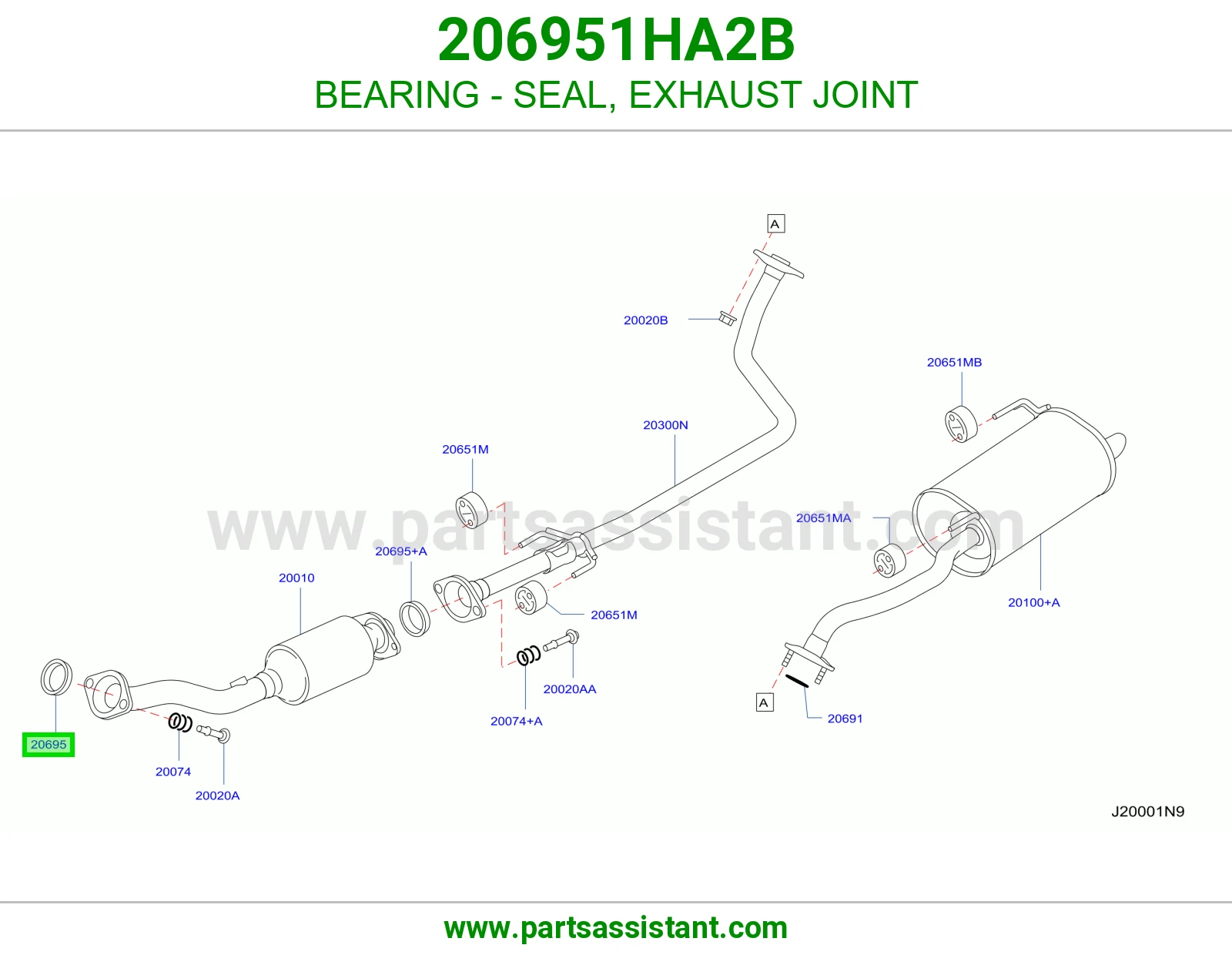 BEARING - SEAL, EXHAUST JOINT 206951HA2B