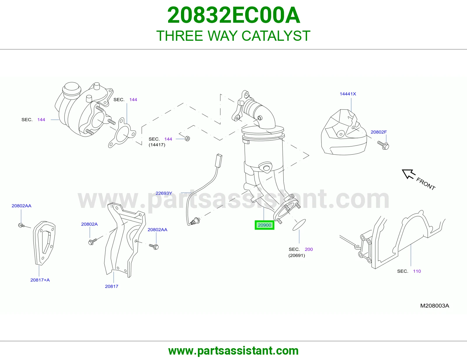دبه فلتر شكمان 20832EC00A