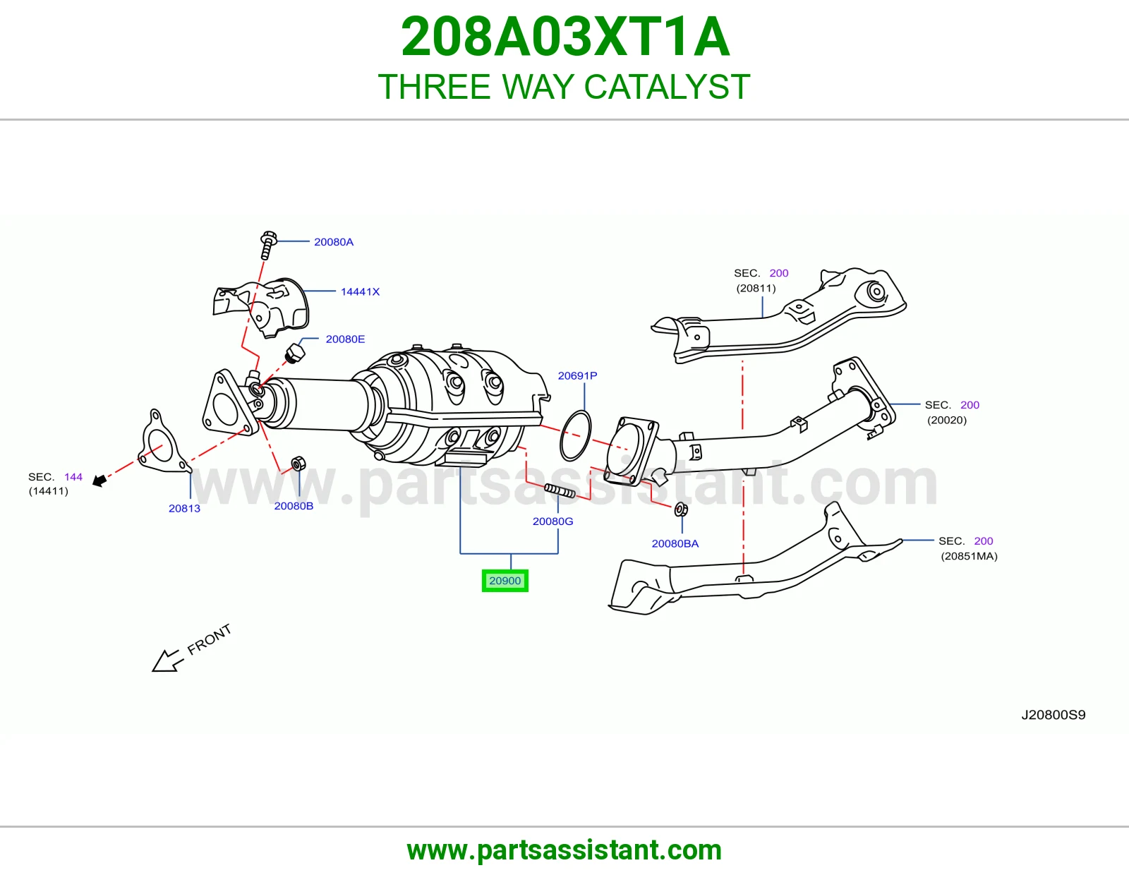 دبه فلتر شكمان 208A03XT1A