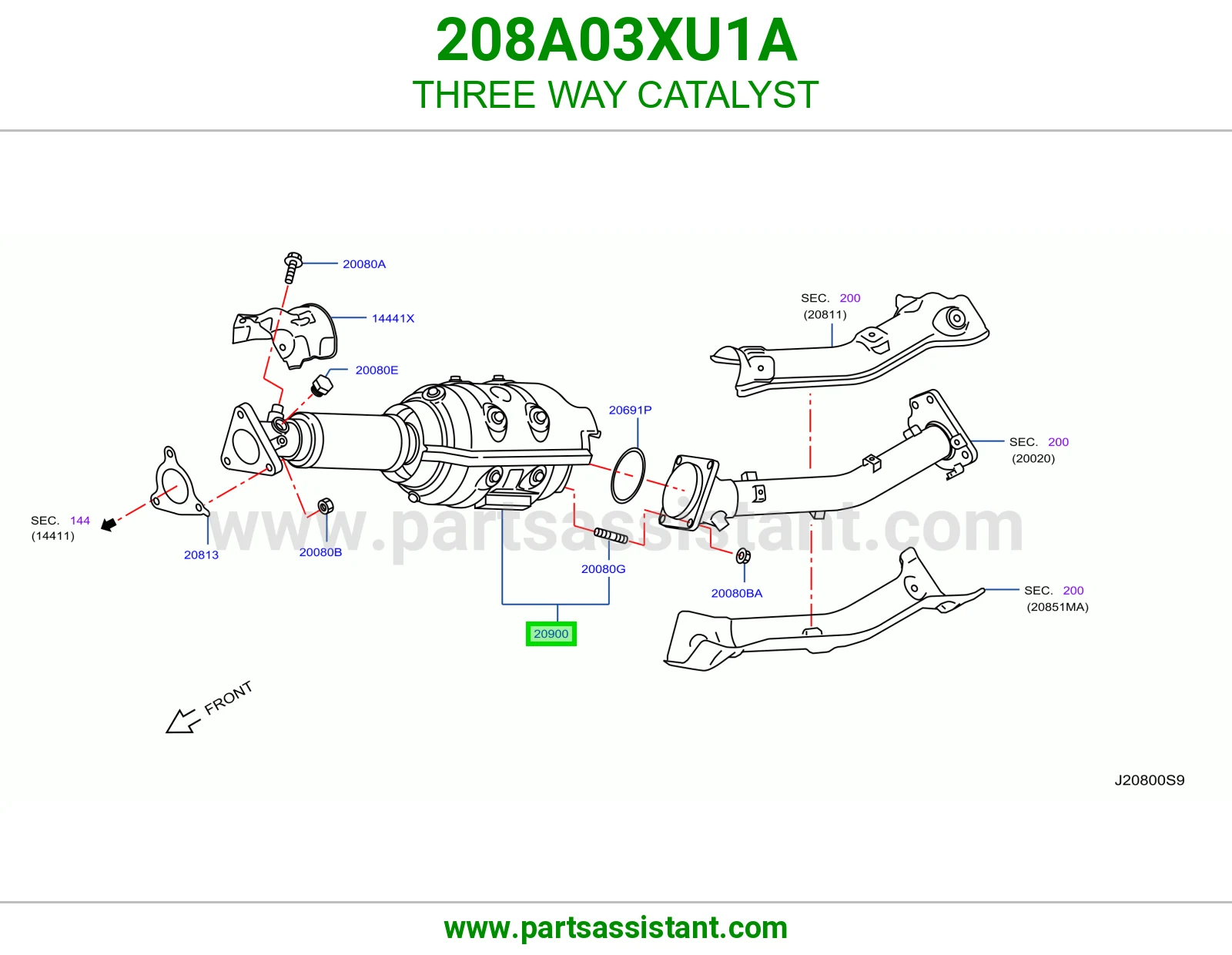 دبه فلتر شكمان 208A03XU1A