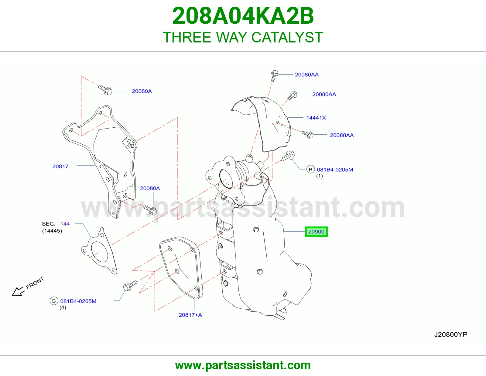 دبه فلتر شكمان 208A04KA2B