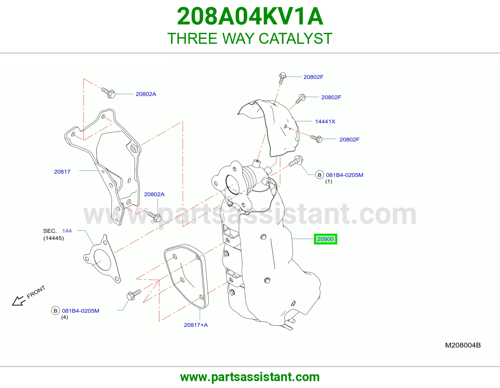 دبه فلتر شكمان 208A04KV1A