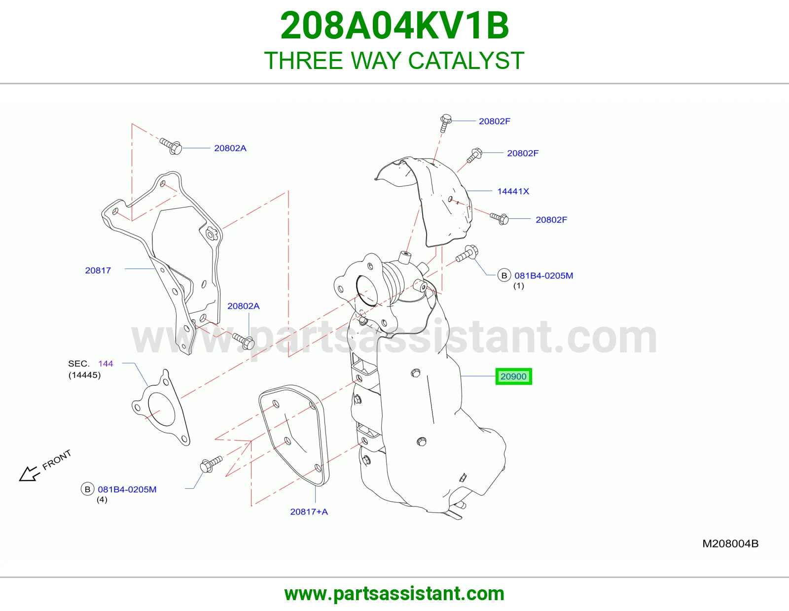 دبه فلتر شكمان 208A04KV1B