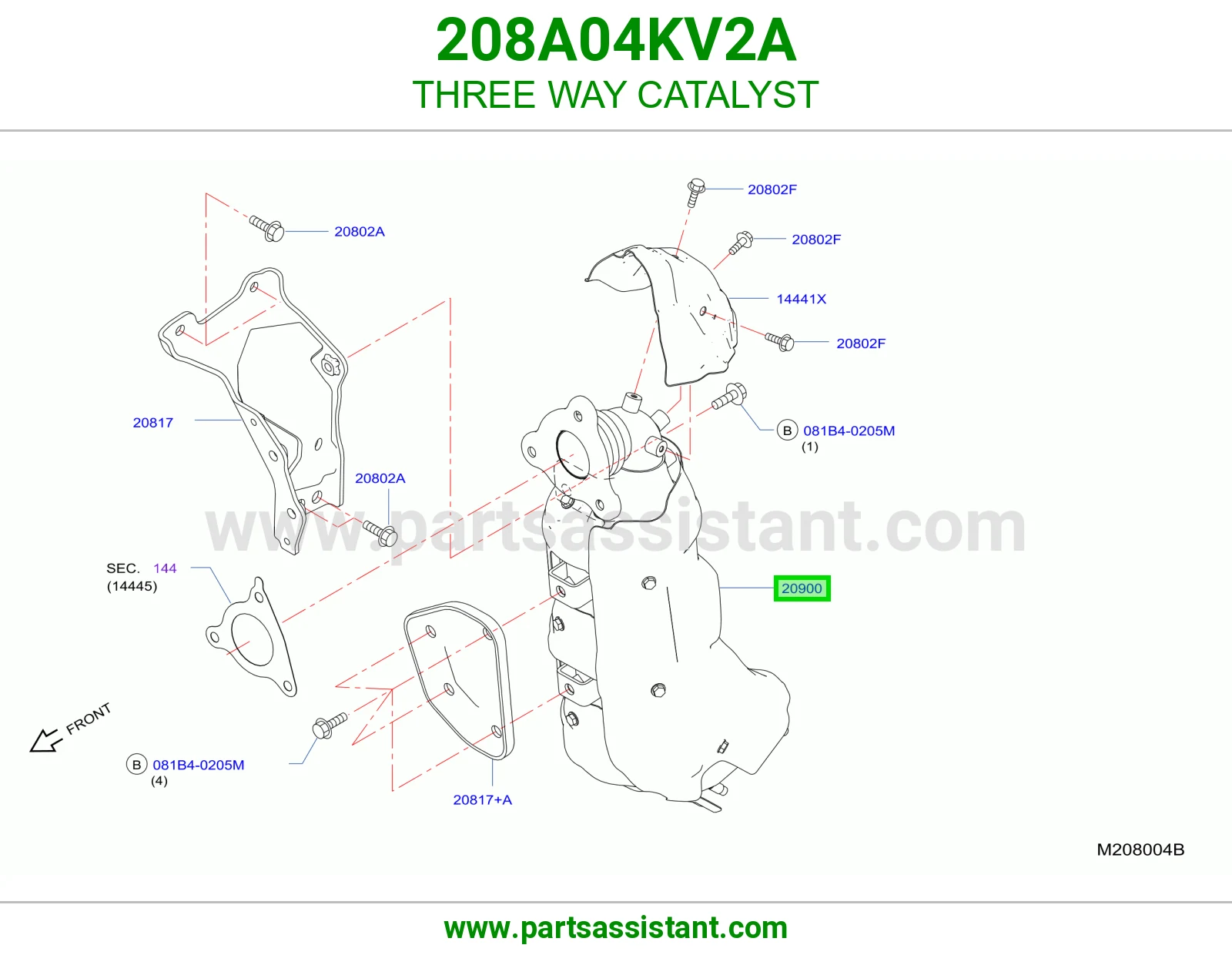 دبه فلتر شكمان 208A04KV2A