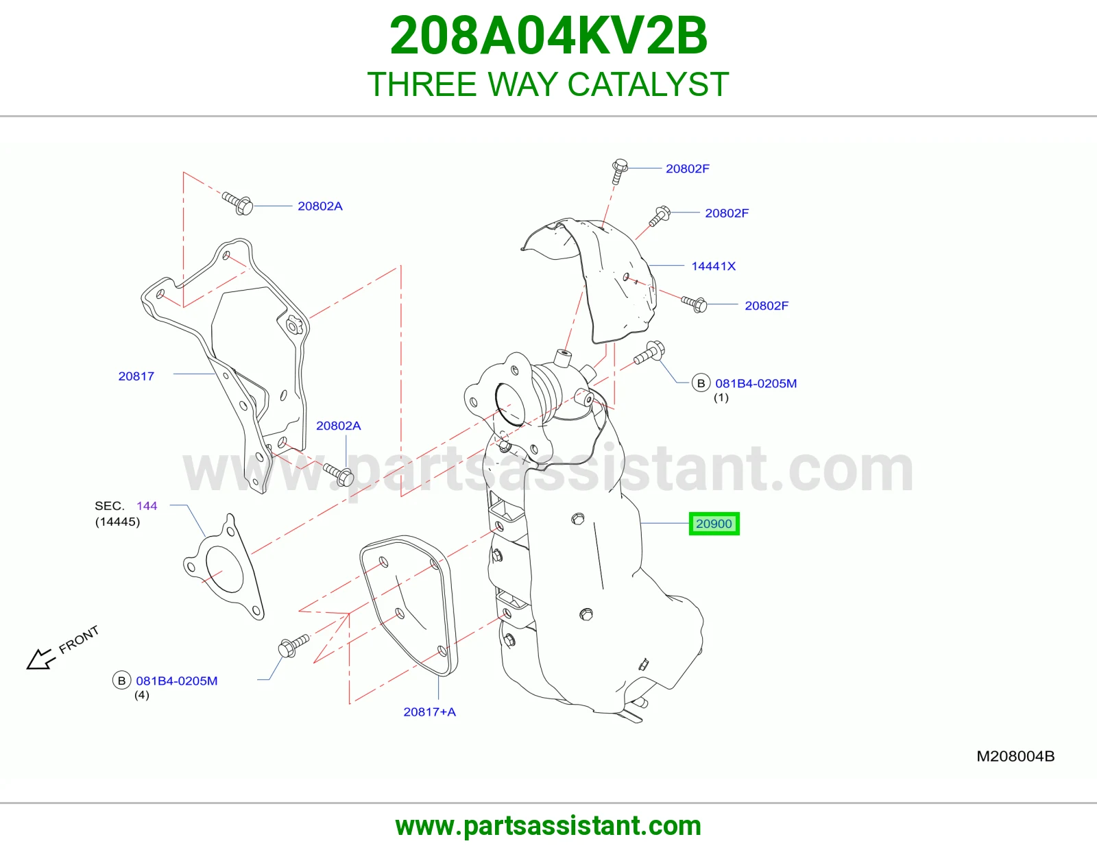 دبه فلتر شكمان 208A04KV2B
