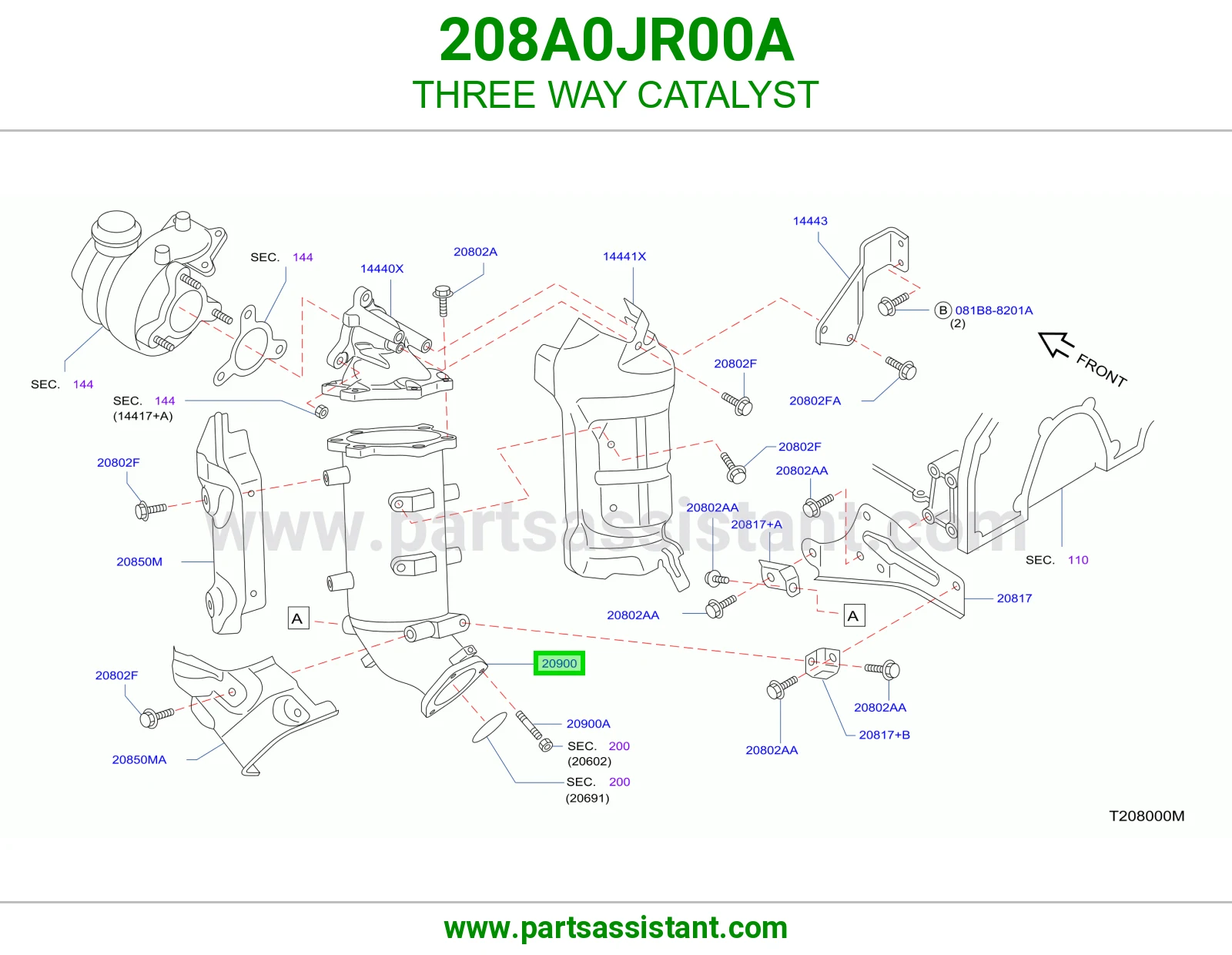 دبه فلتر شكمان 208A0JR00A