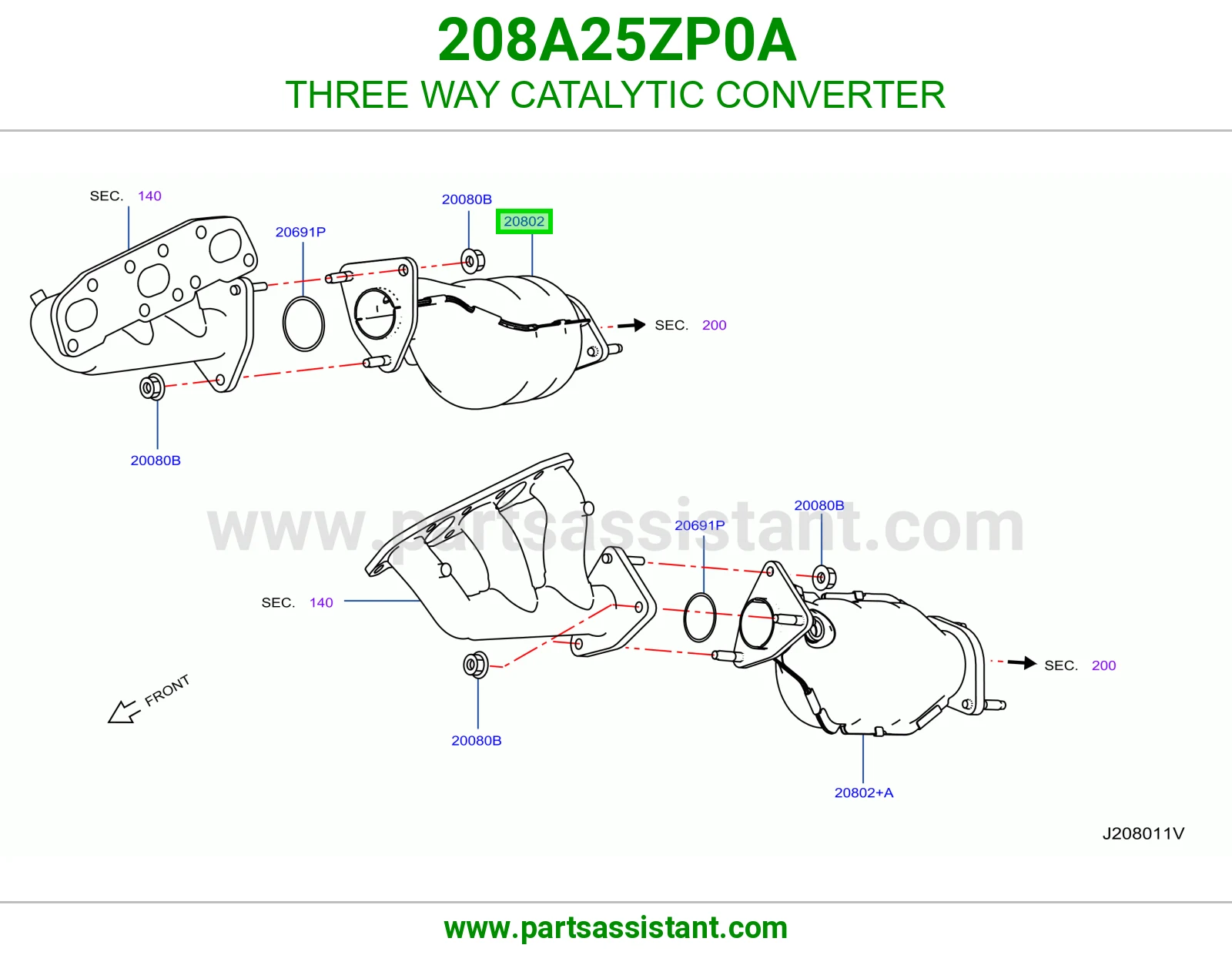 دبه فلتر شكمان 208A25ZP0A