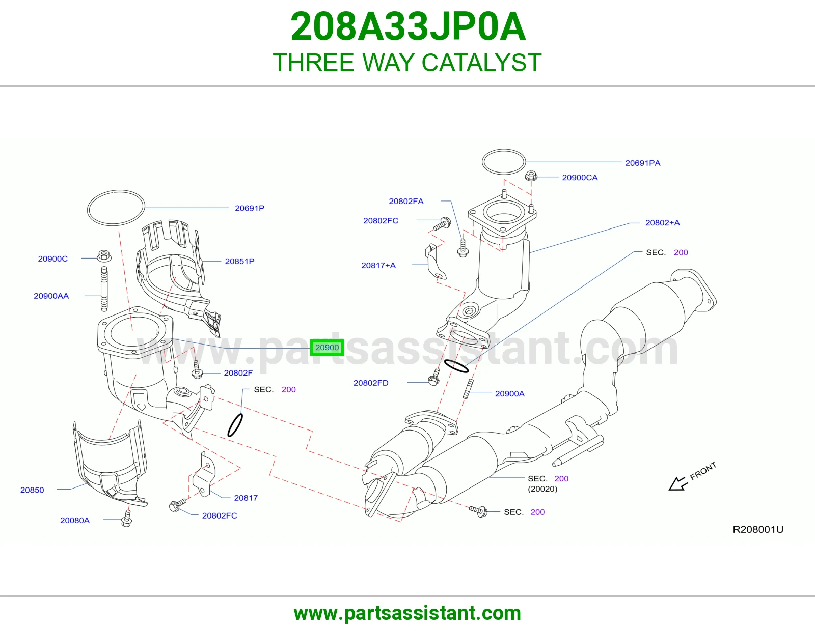 THREE WAY CATALYST 208A33JP0A