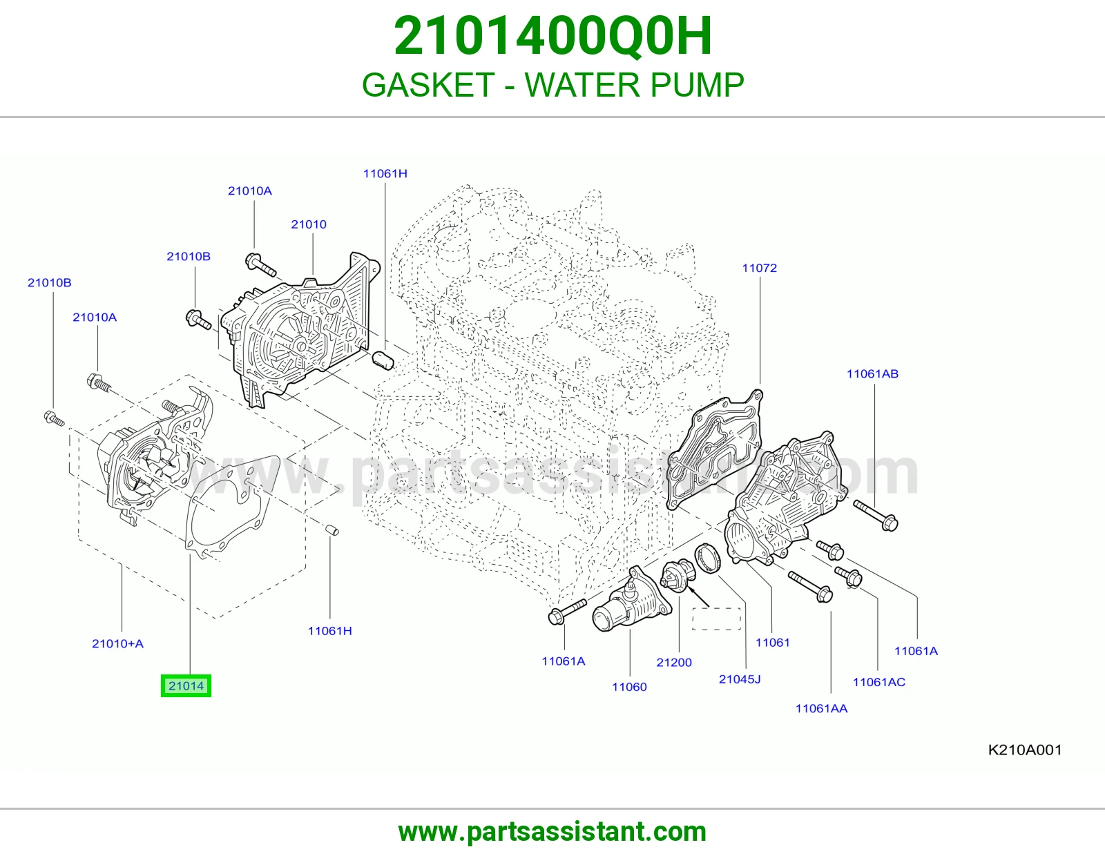 وجه طرمبه ماء مكينه 2101400Q0H