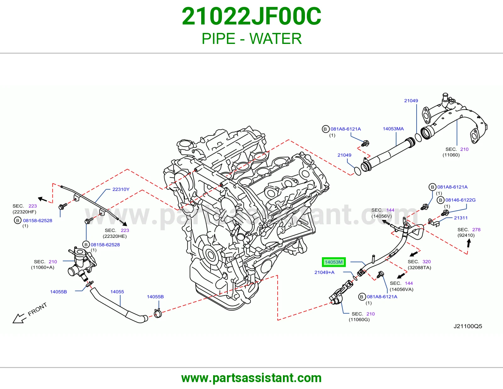 كوع ماء تحت 21022JF00C