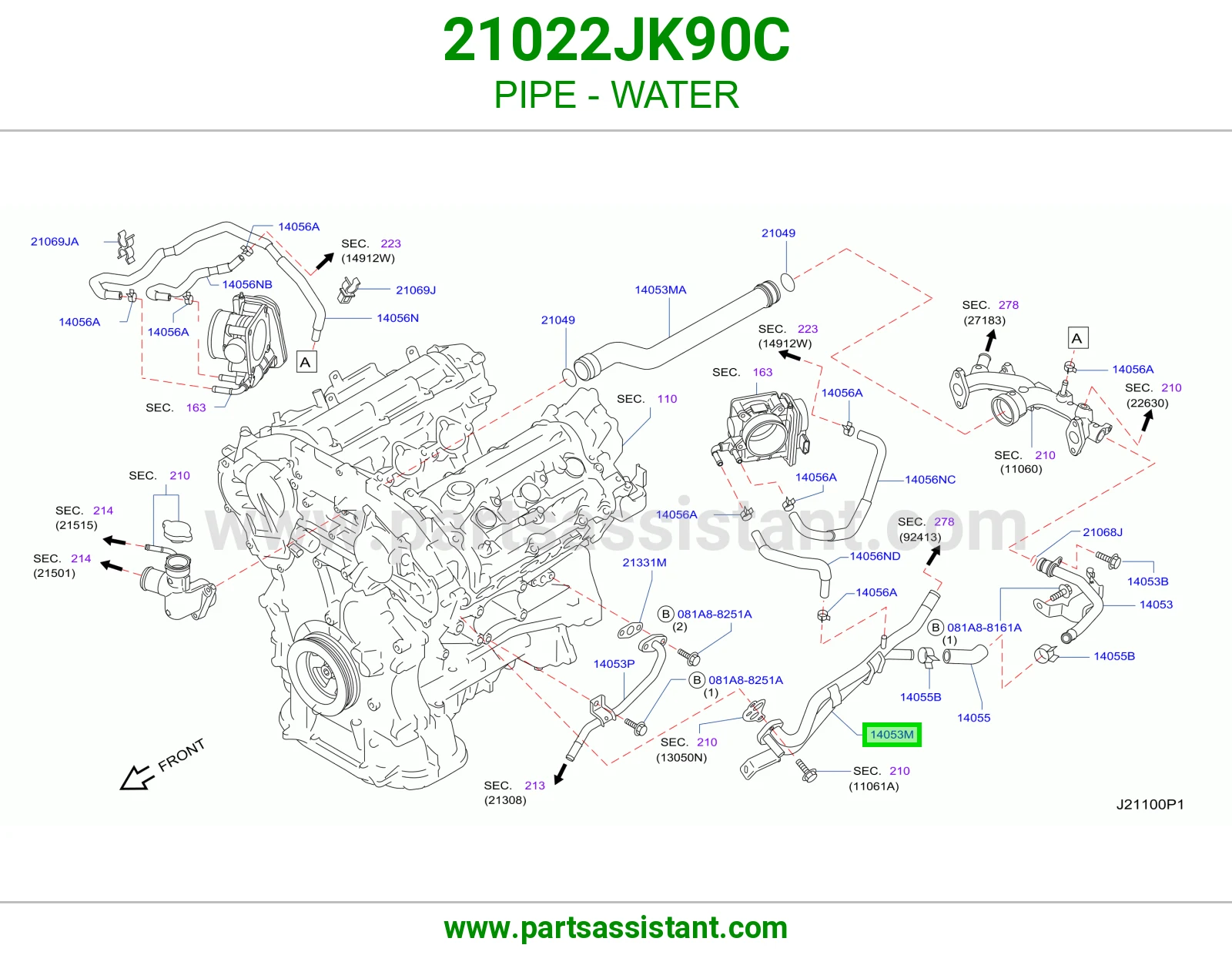 كوع ماء تحت 21022JK90C