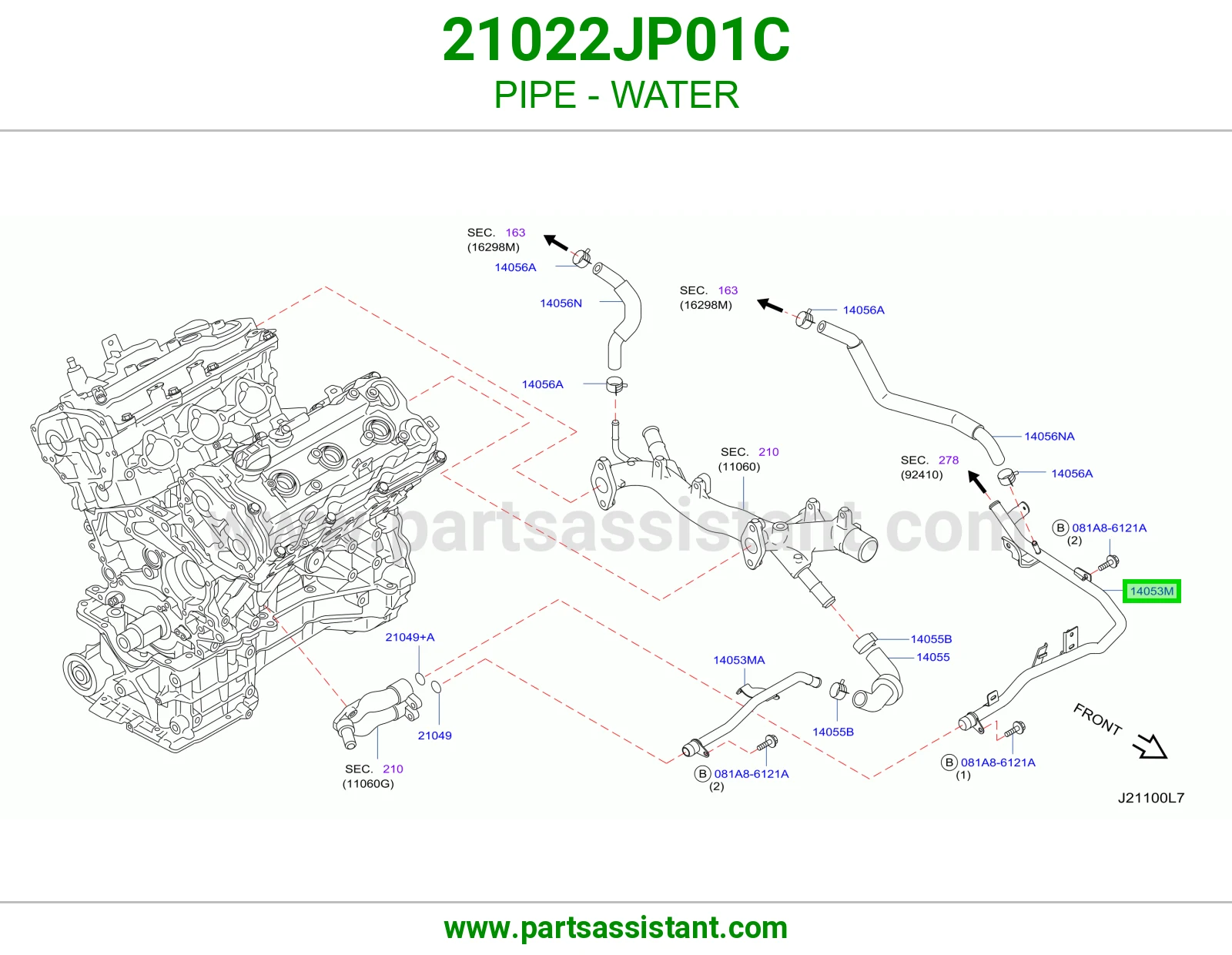 كوع ماء تحت 21022JP01C