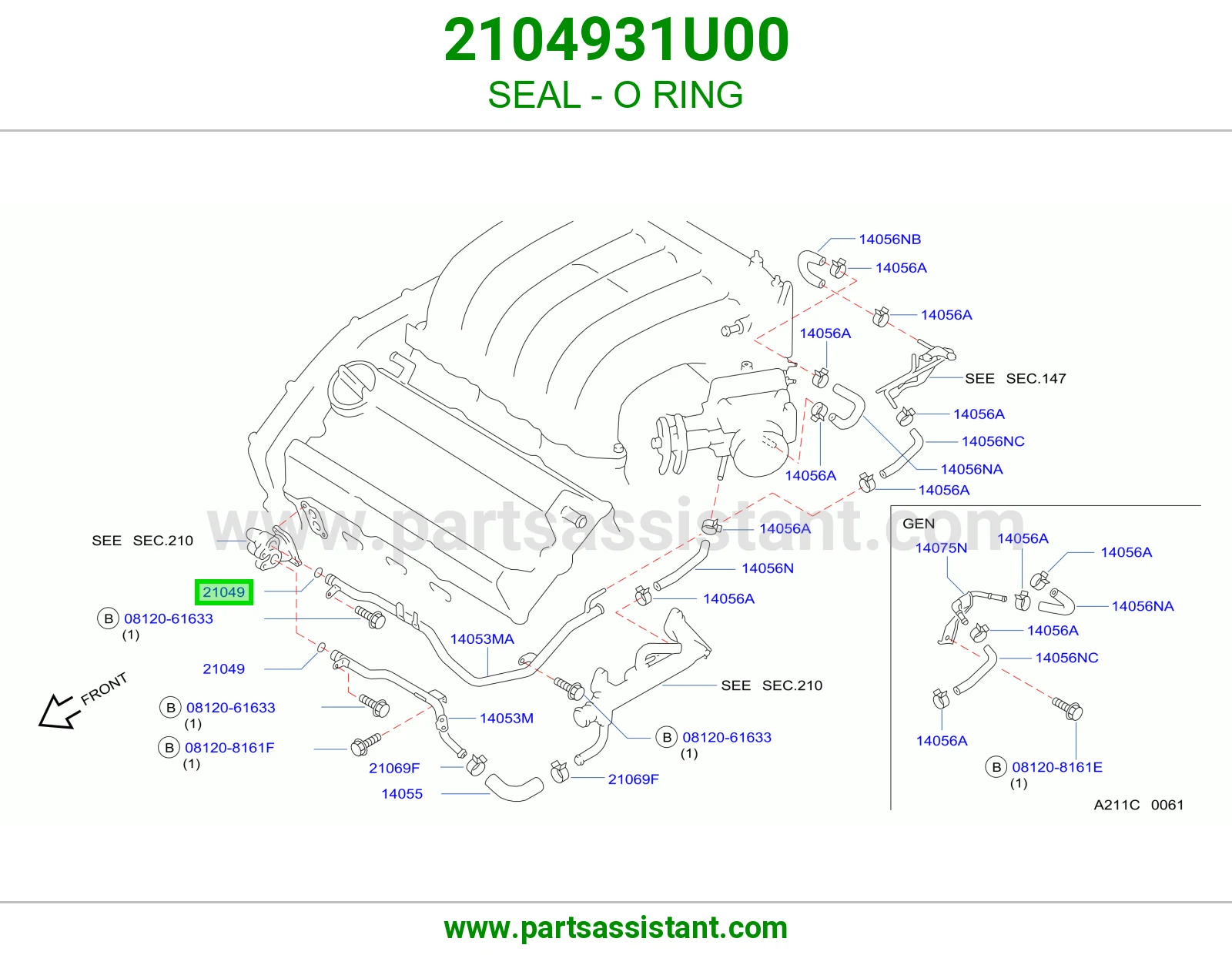 SEAL - O RING 2104931U00
