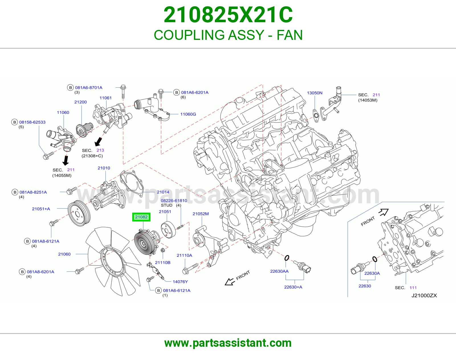 COUPLING ASSY - FAN 210825X21C