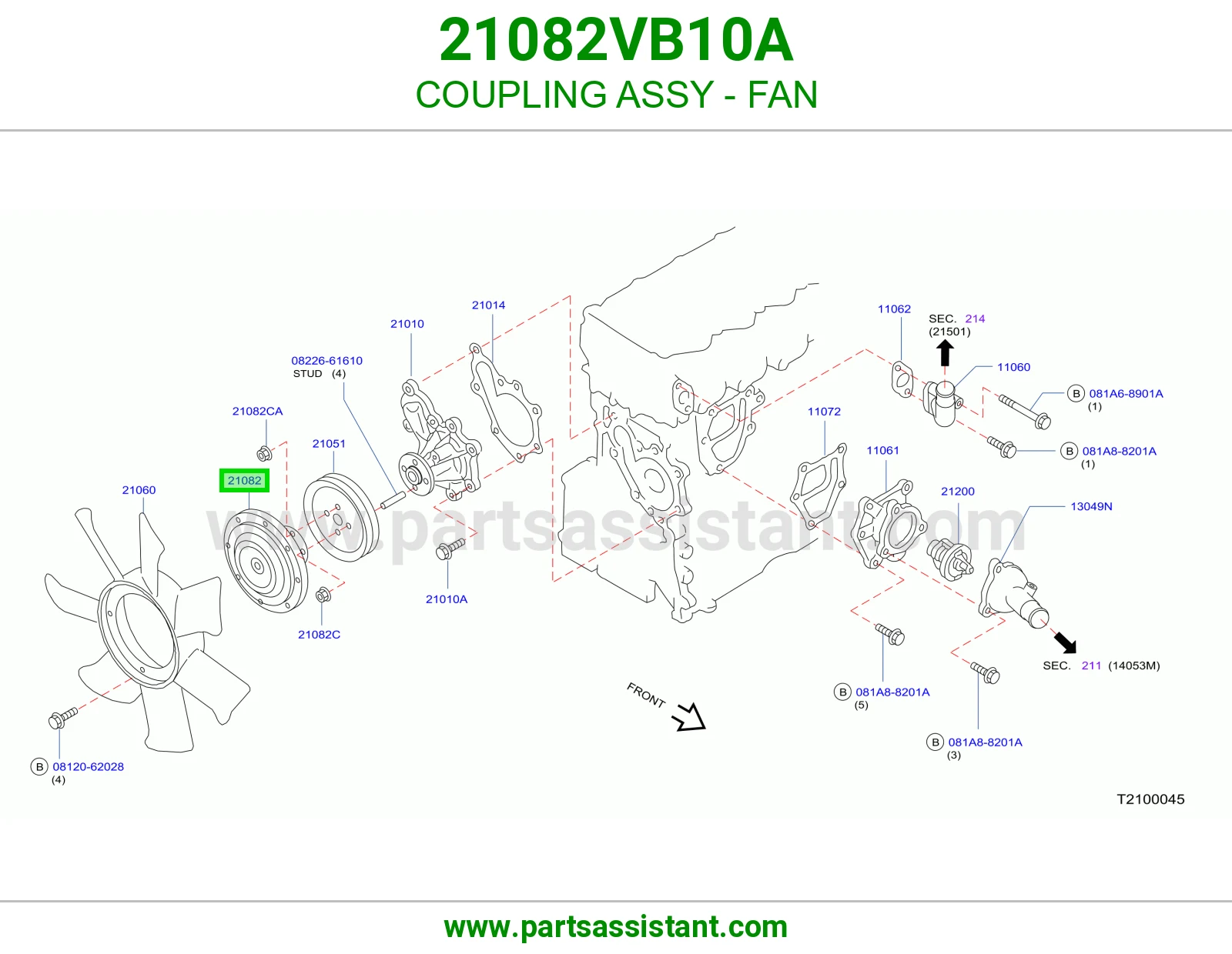 COUPLING ASSY - FAN 21082VB10A