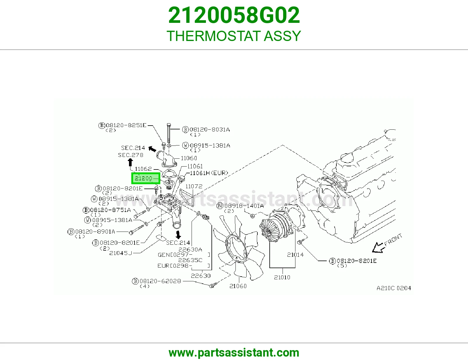 بلف حراره ماء 2120058G02