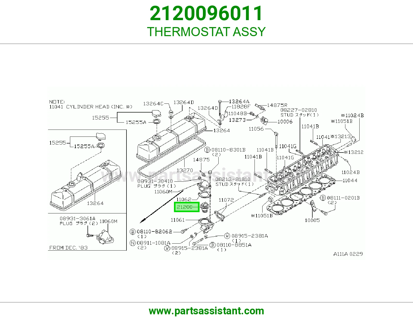 THERMOSTAT ASSY 2120096011