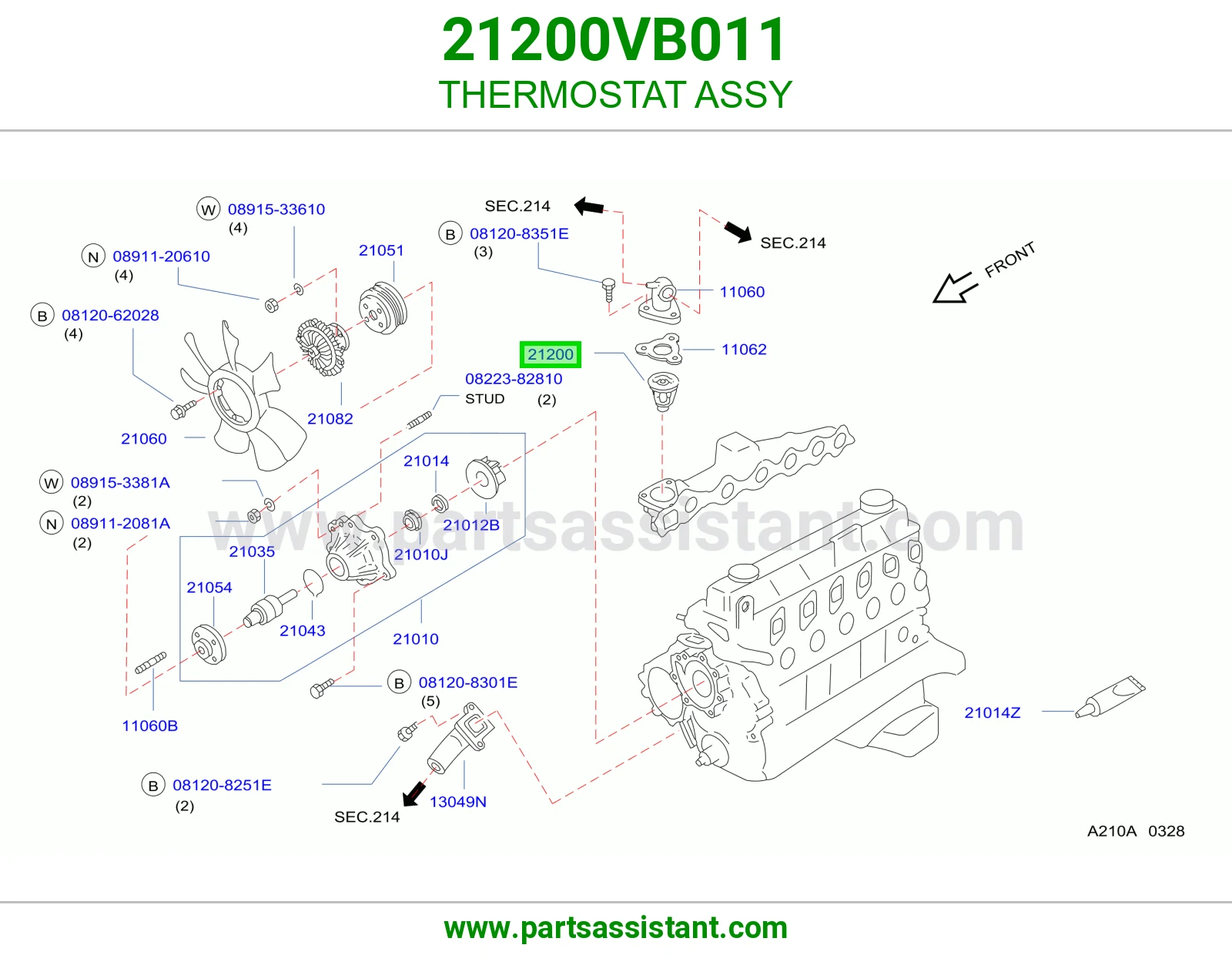 THERMOSTAT ASSY 21200VB011