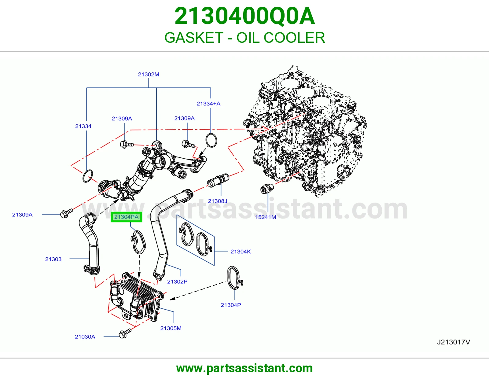 وجه مبرد زيت مكينه 2130400Q0A