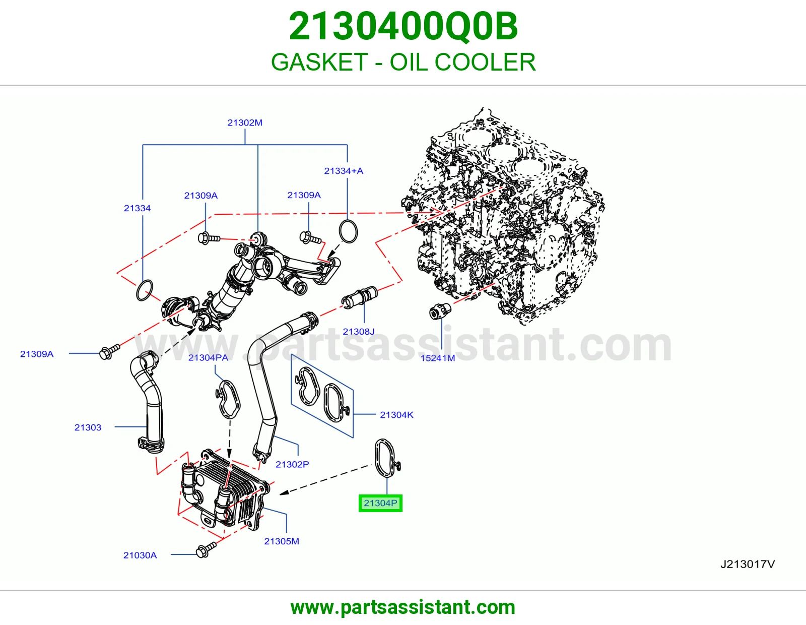وجه مبرد زيت مكينه 2130400Q0B