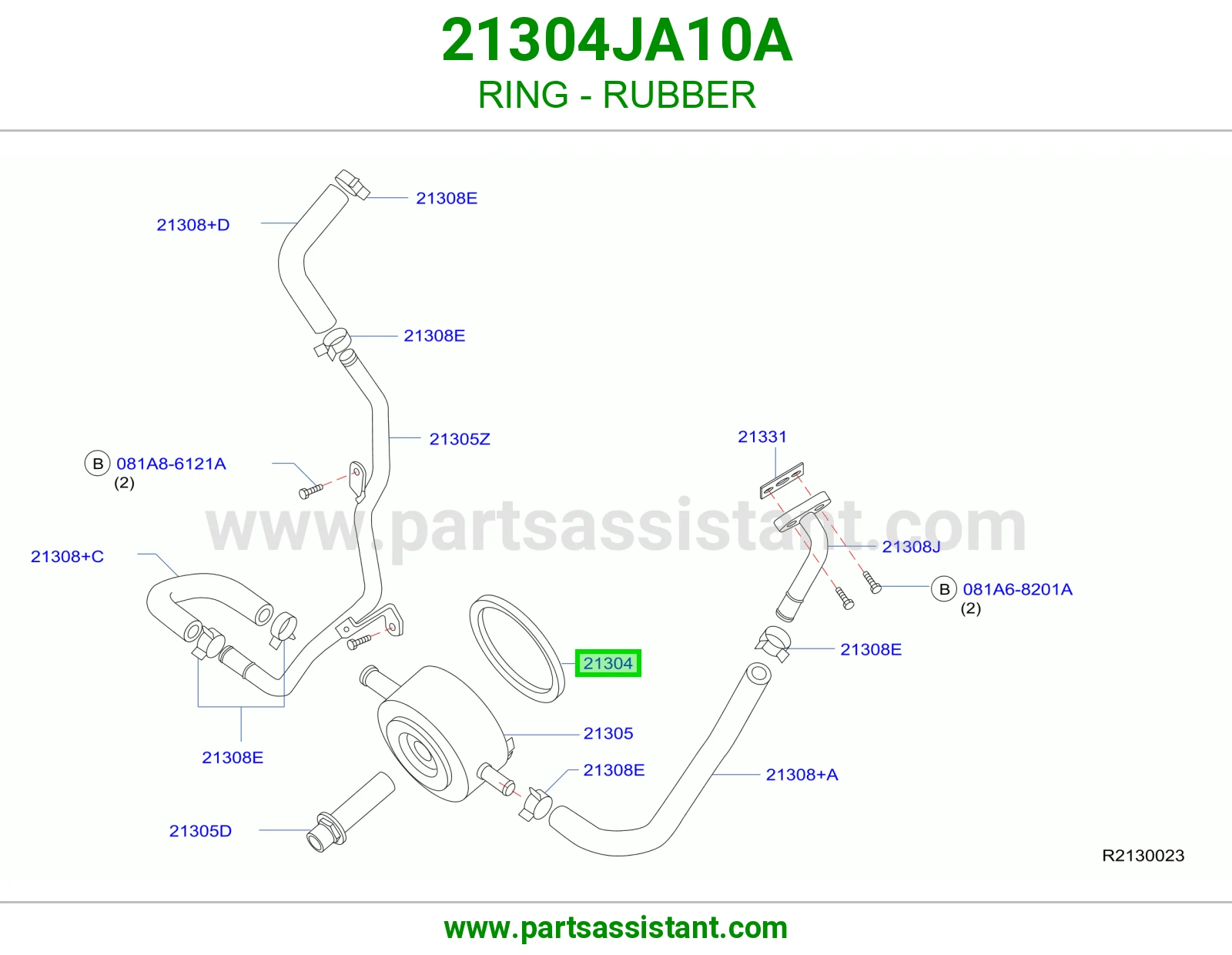 وجه مبرد زيت مكينه 21304JA10A