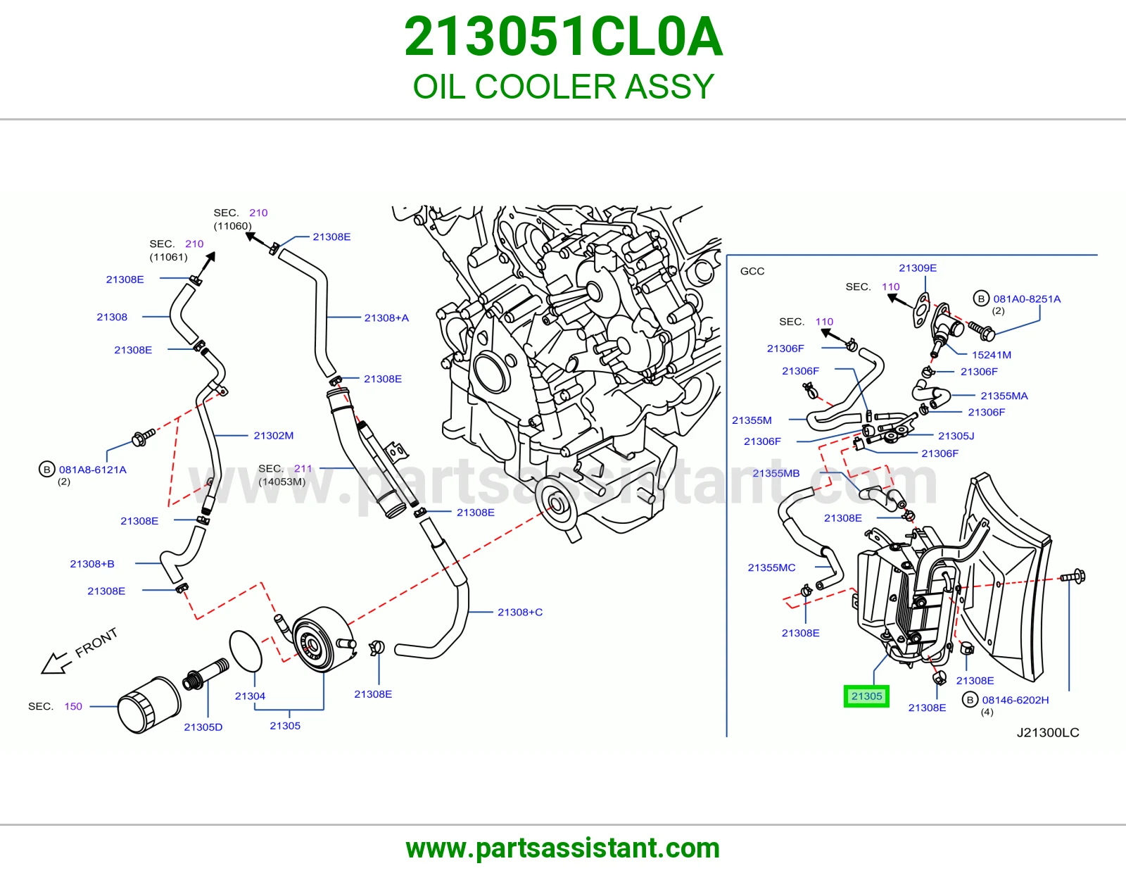 OIL COOLER ASSY 213051CL0A