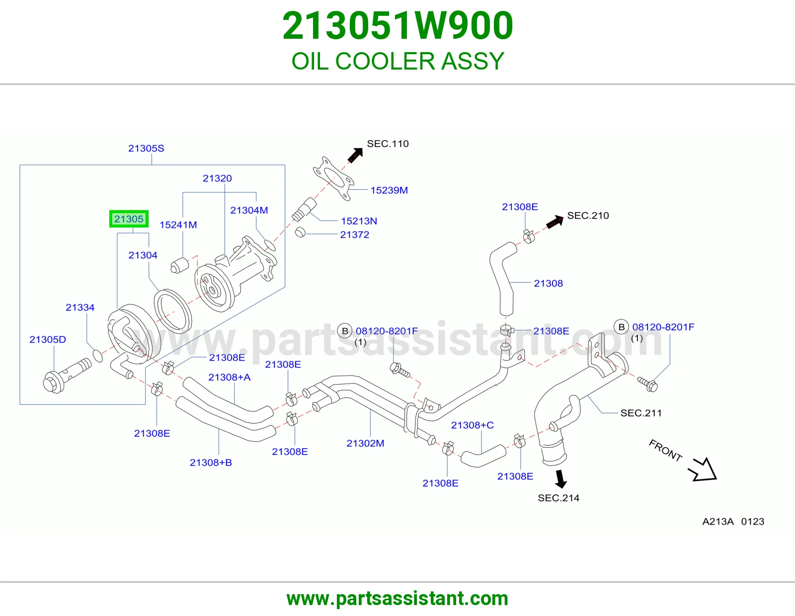مبرد زيت مكينه 213051W900