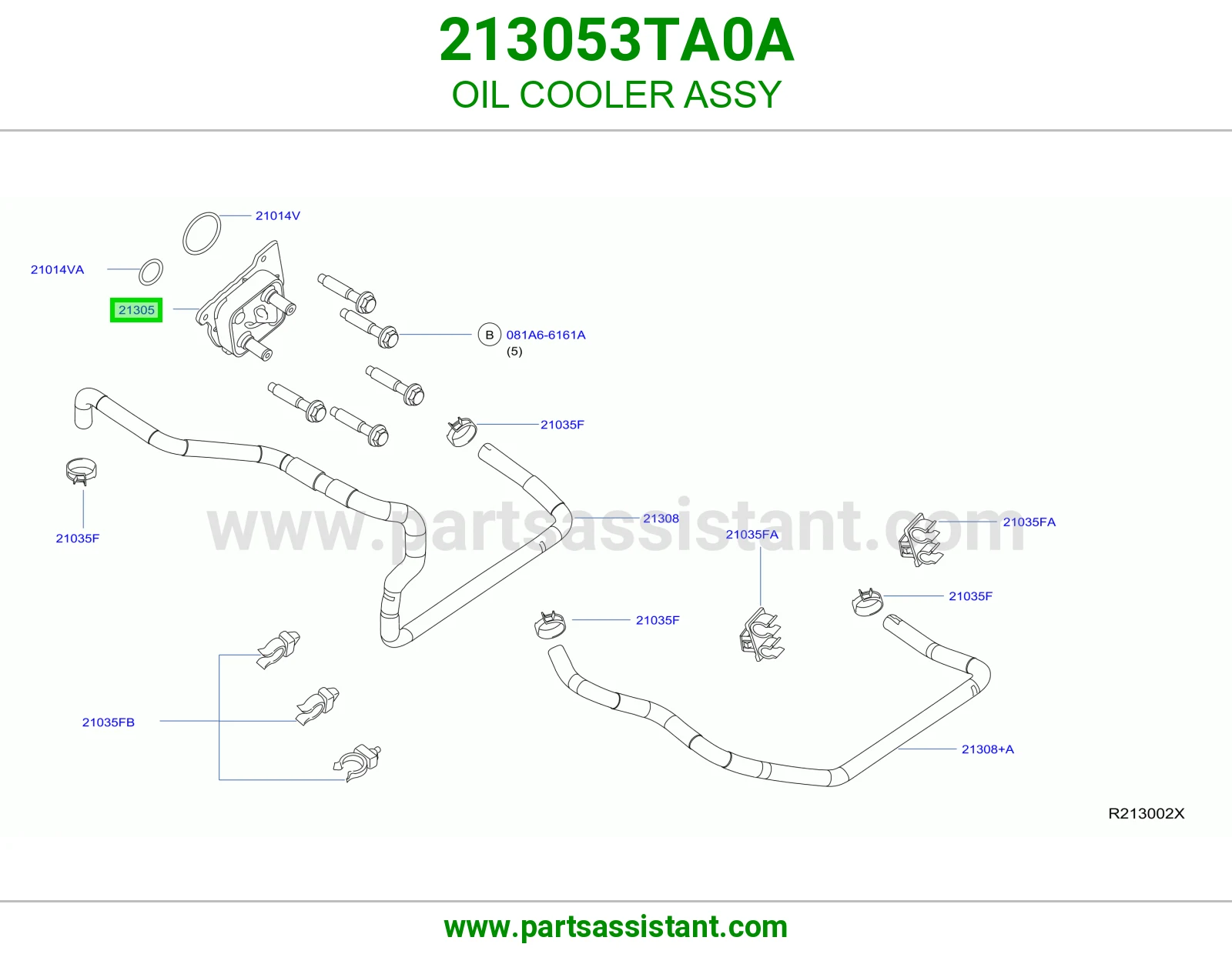 مبرد زيت مكينه 213053TA0A