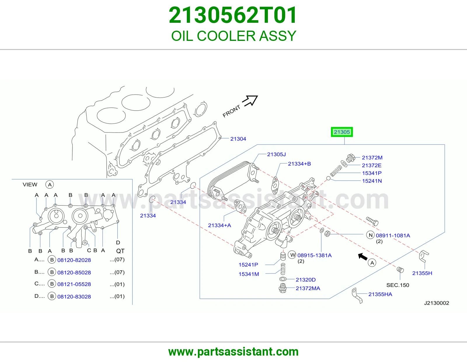 OIL COOLER ASSY 2130562T01