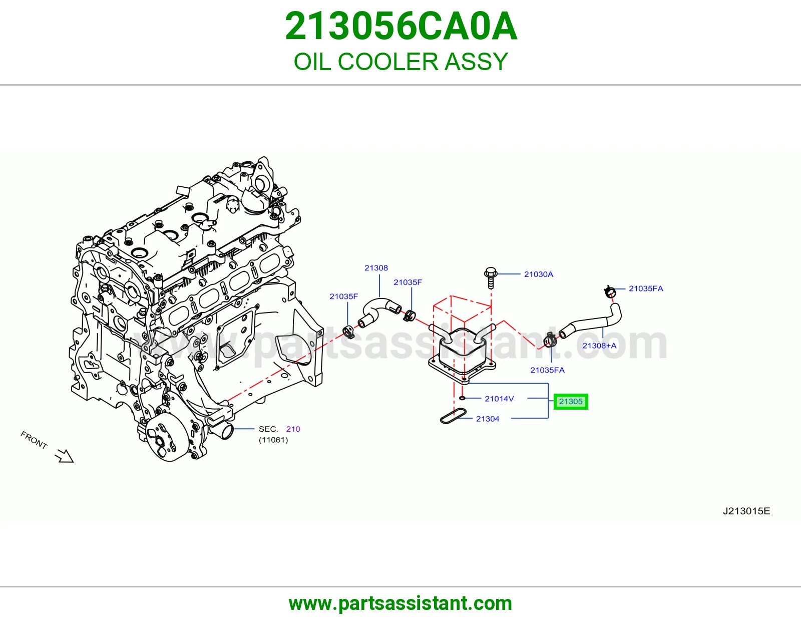 مبرد زيت مكينه 213056CA0A
