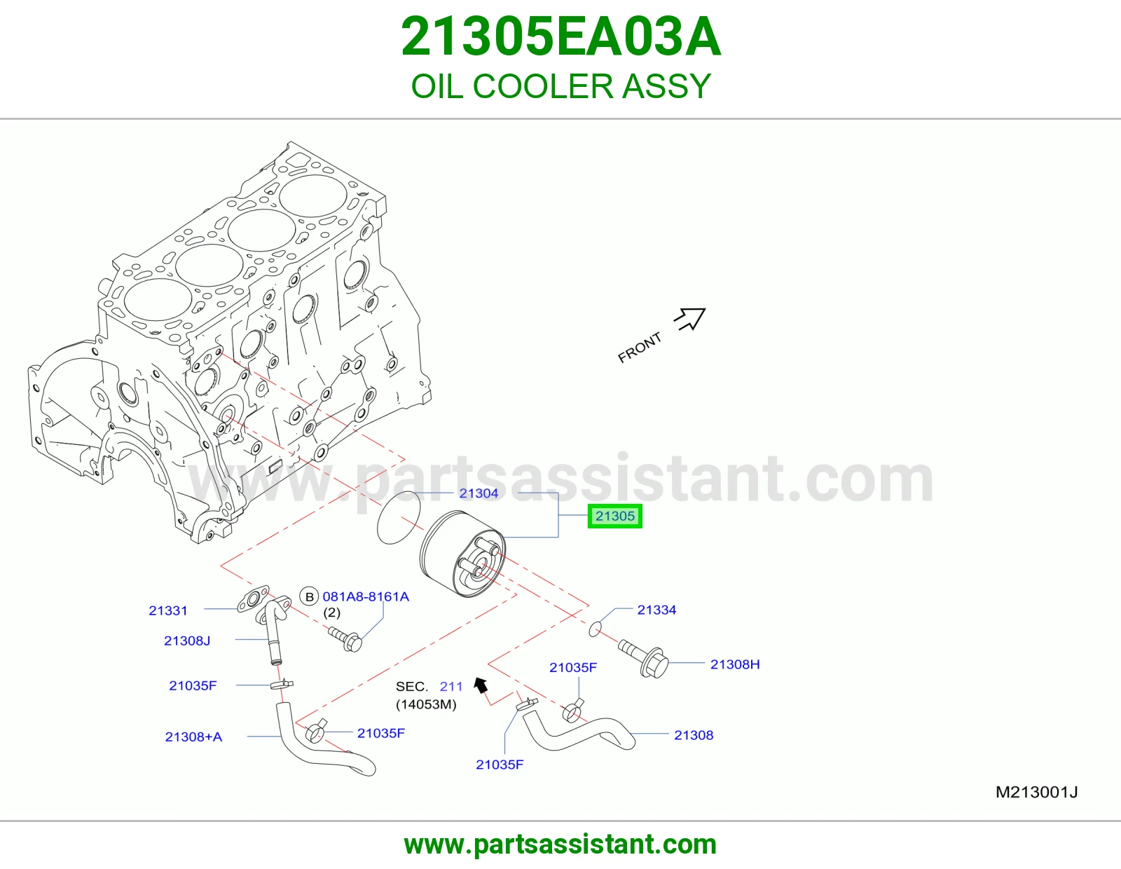 مبرد زيت مكينه 21305EA03A