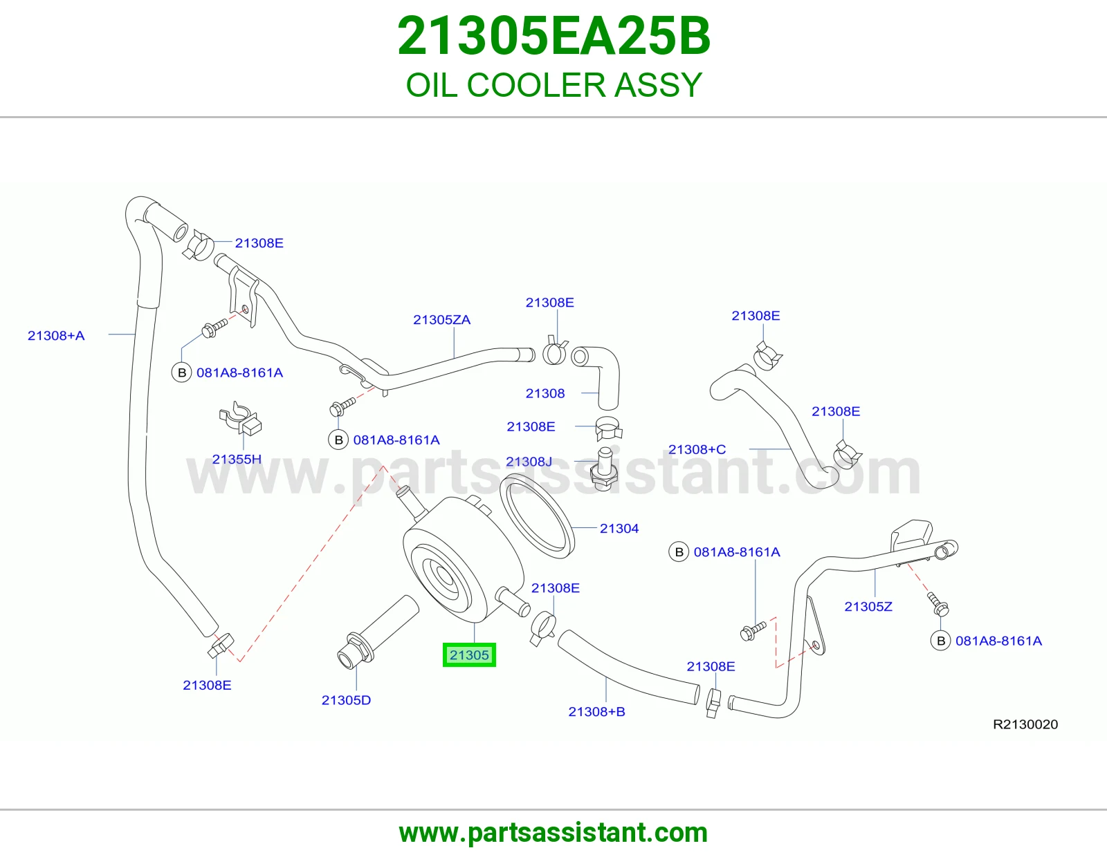 مبرد زيت مكينه 21305EA25B